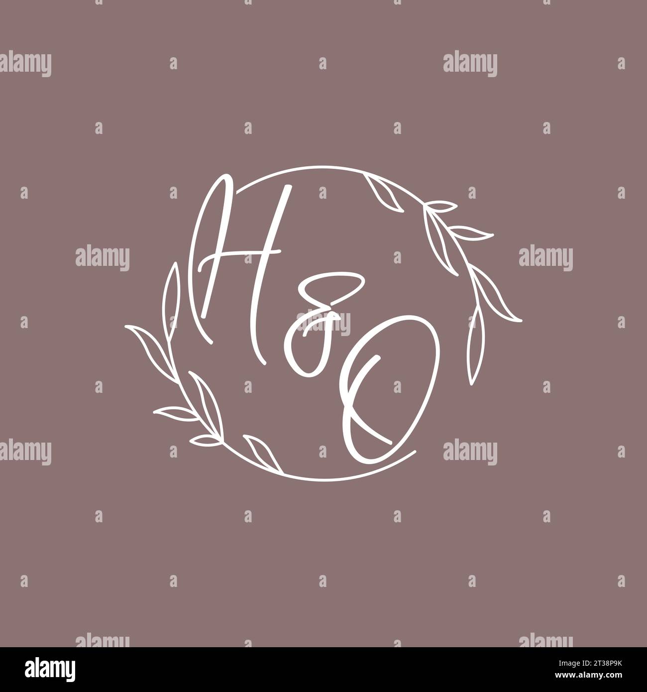 HO wedding initials monogram logo ideas vector graphic Stock Vector