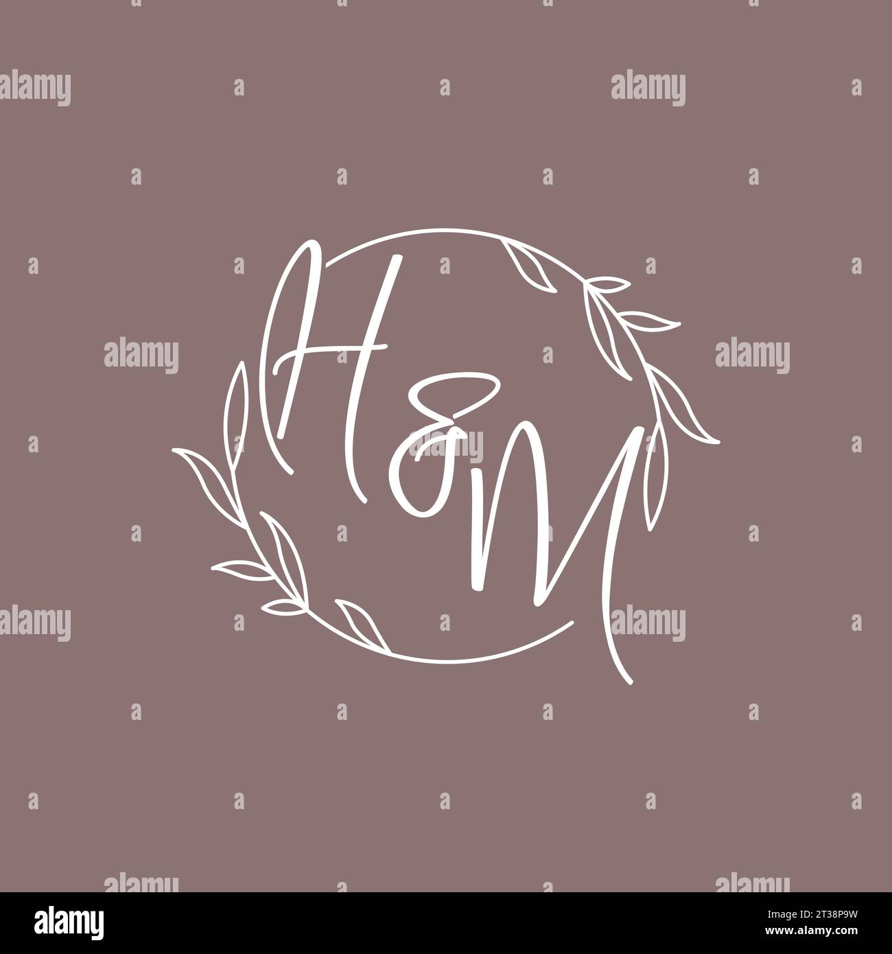 HM wedding initials monogram logo ideas vector graphic Stock Vector