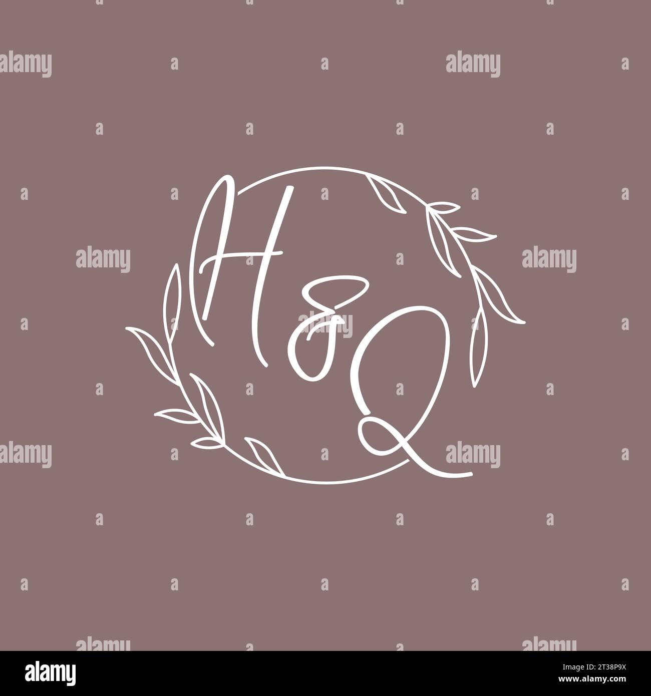 HQ wedding initials monogram logo ideas vector graphic Stock Vector