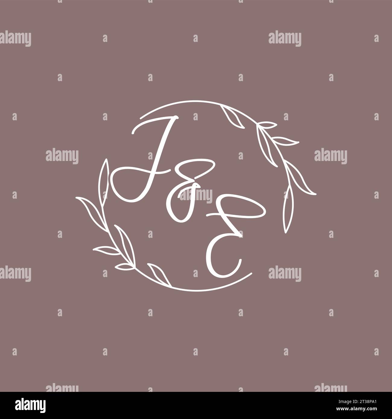 JE wedding initials monogram logo ideas vector graphic Stock Vector