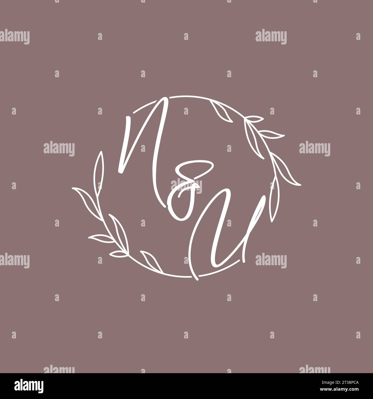 NU wedding initials monogram logo ideas vector graphic Stock Vector