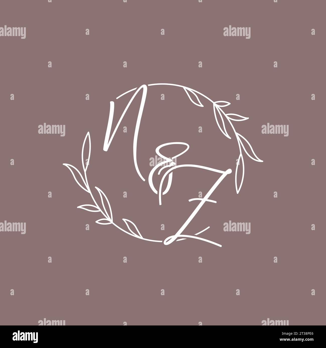 NZ wedding initials monogram logo ideas vector graphic Stock Vector