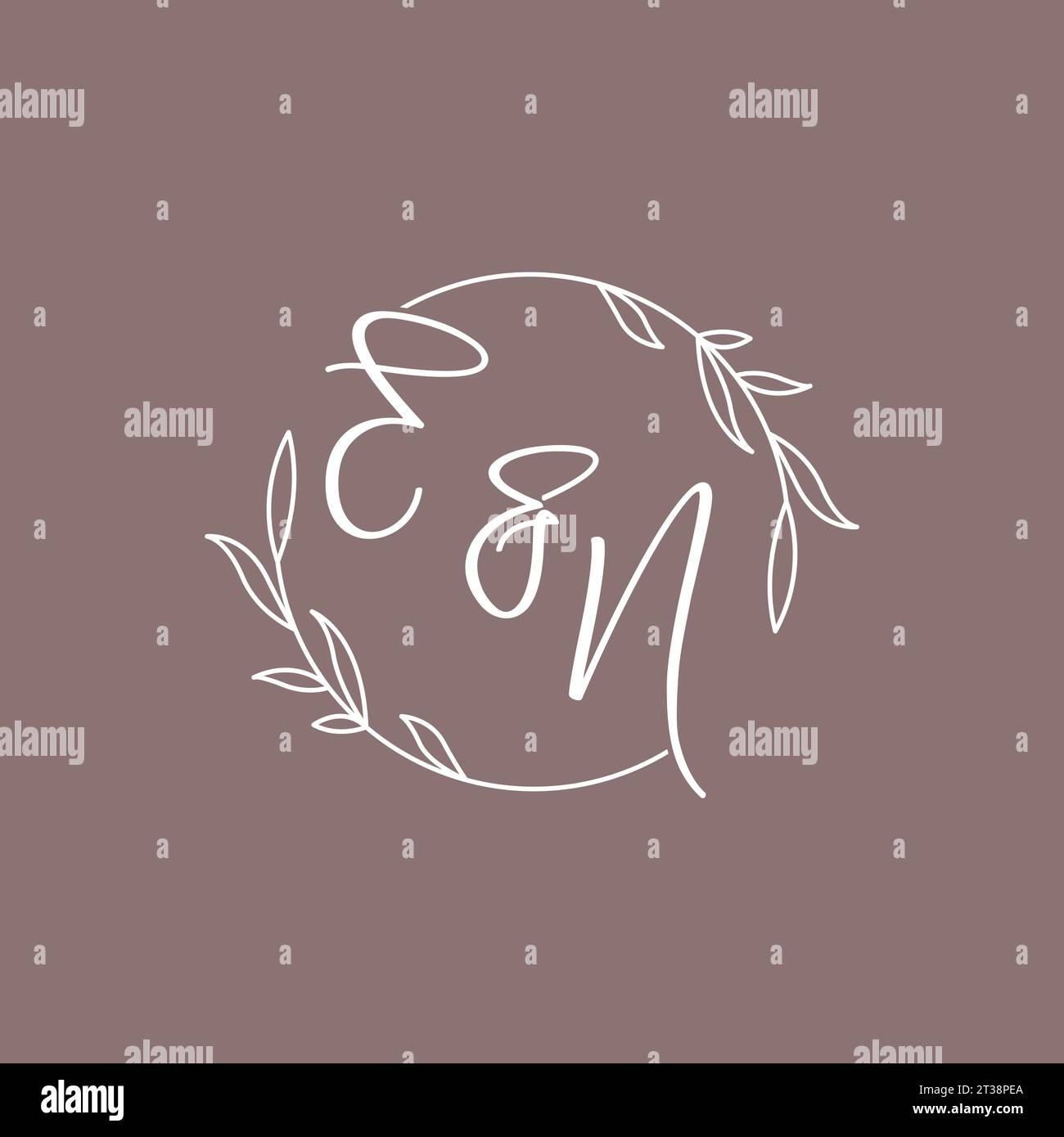 EN wedding initials monogram logo ideas vector graphic Stock Vector