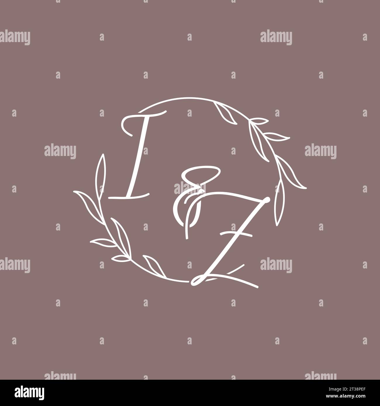 IZ wedding initials monogram logo ideas vector graphic Stock Vector
