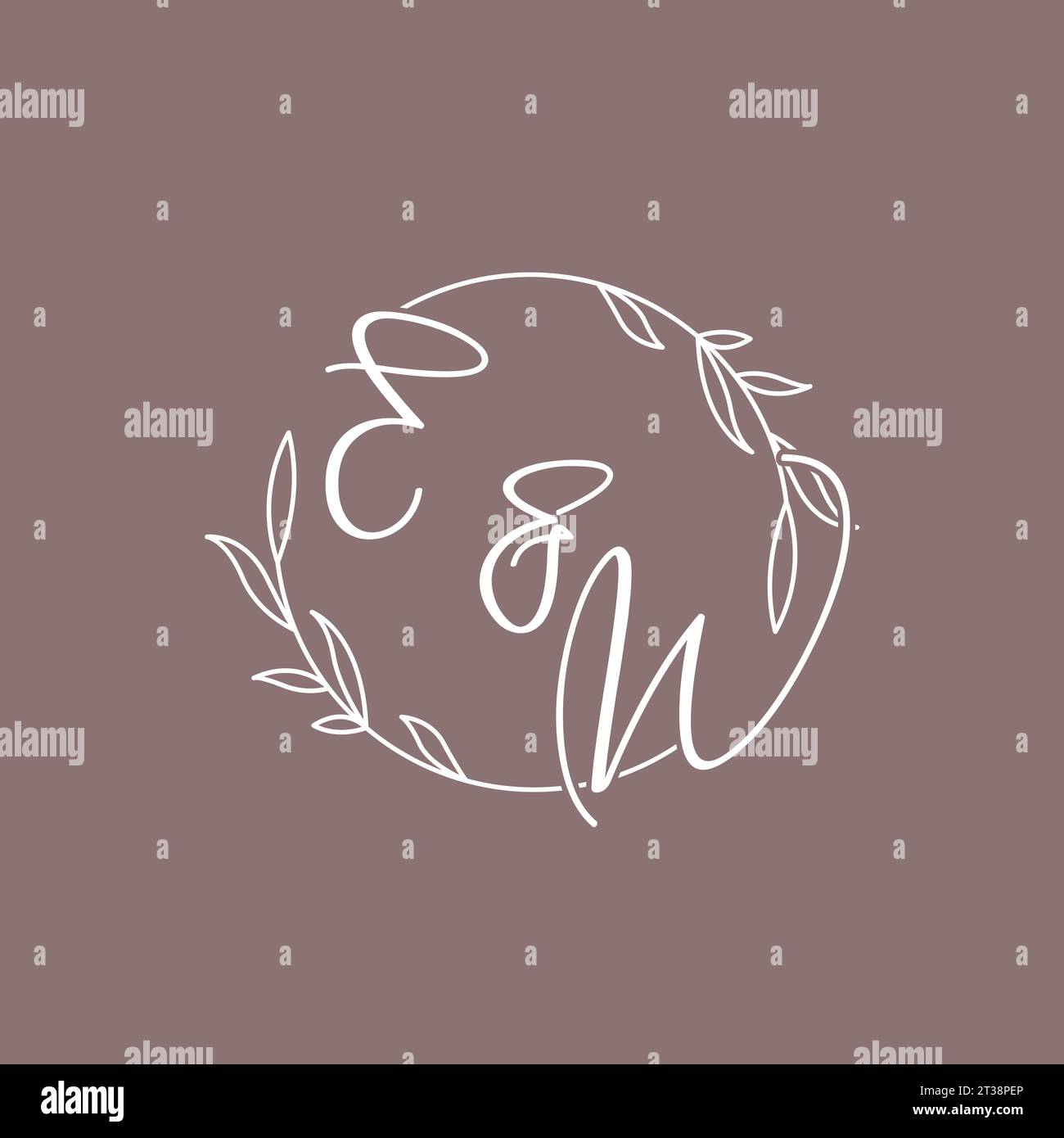 EW wedding initials monogram logo ideas vector graphic Stock Vector