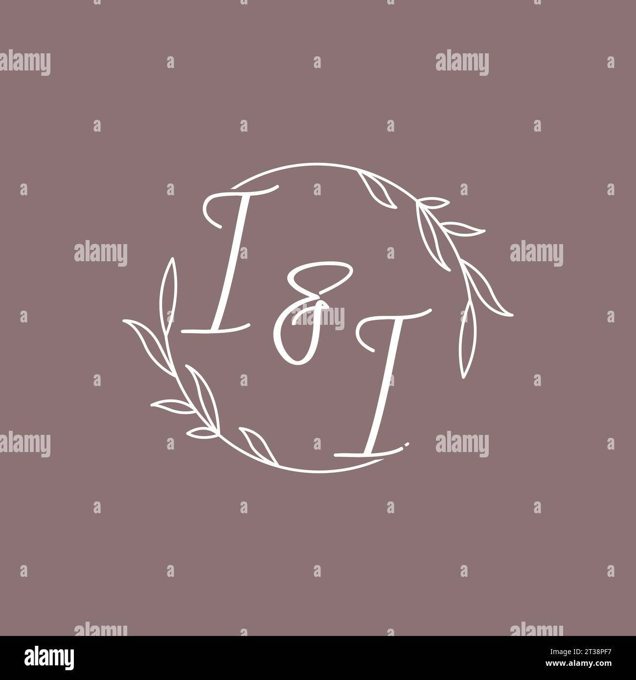 II wedding initials monogram logo ideas vector graphic Stock Vector