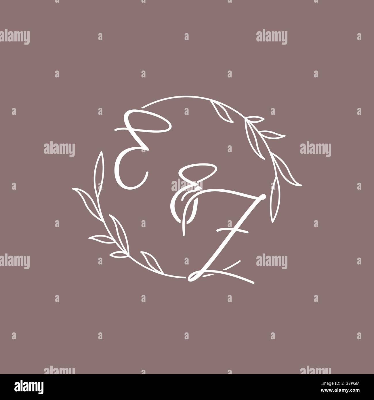 EZ wedding initials monogram logo ideas vector graphic Stock Vector