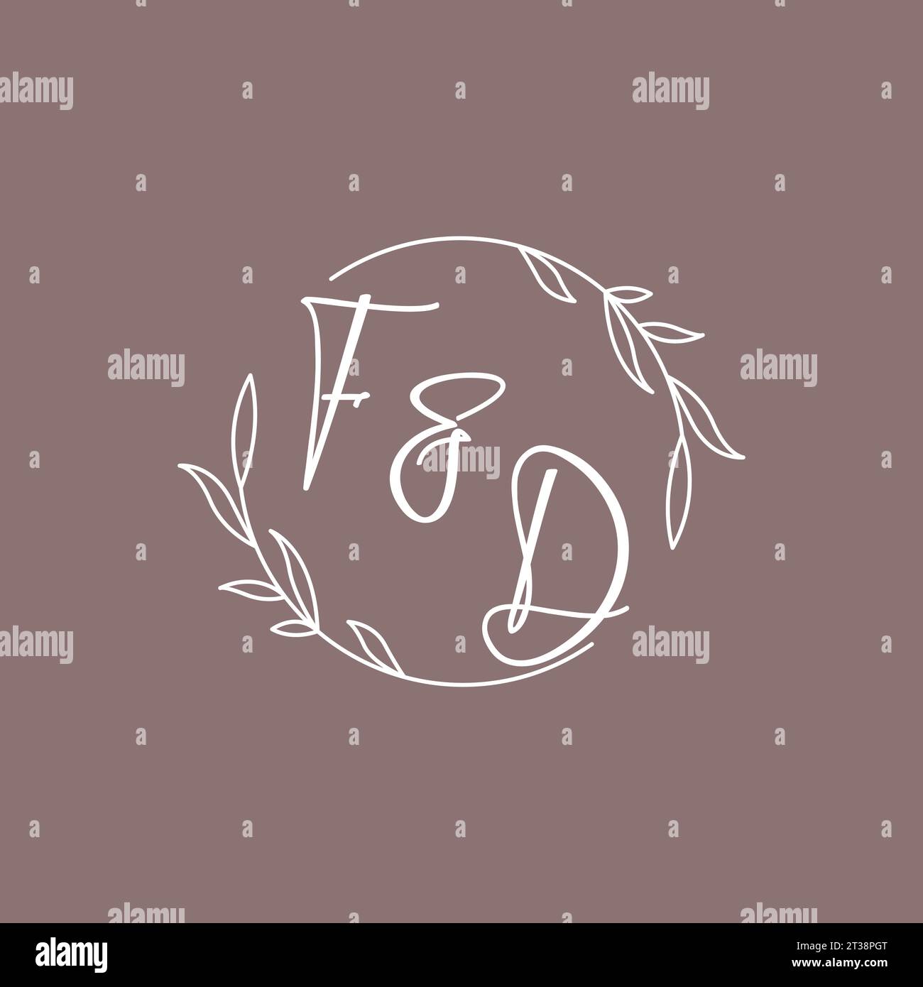 FD wedding initials monogram logo ideas vector graphic Stock Vector