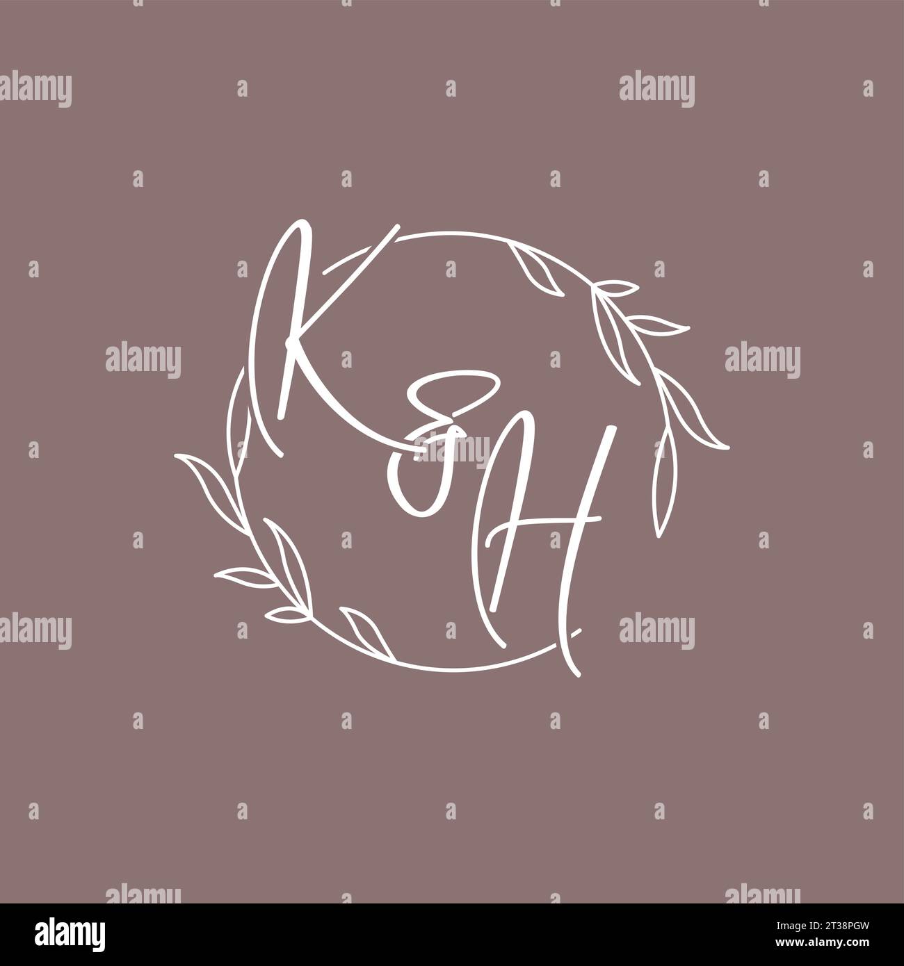 KH wedding initials monogram logo ideas vector graphic Stock Vector