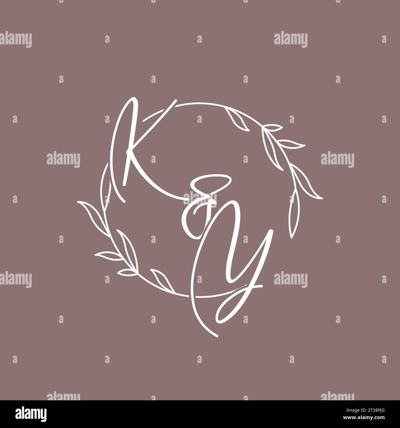 KY wedding initials monogram logo ideas vector graphic Stock Vector