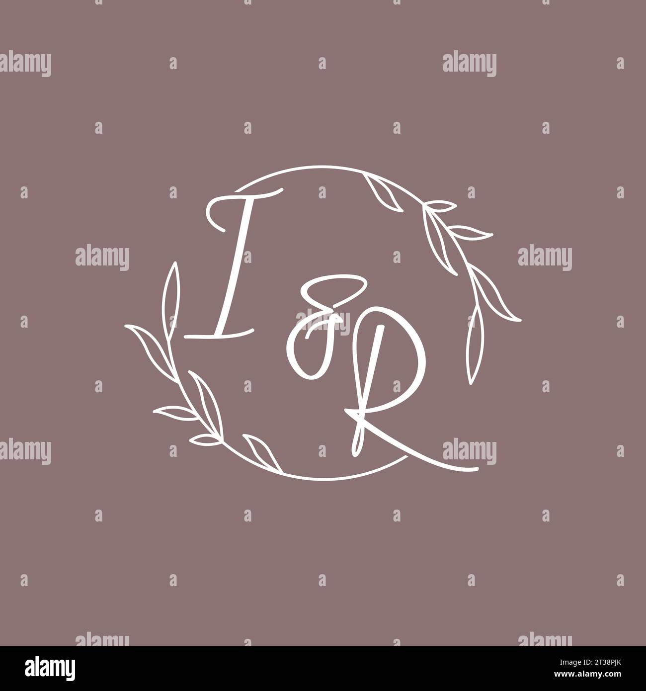 IR wedding initials monogram logo ideas vector graphic Stock Vector
