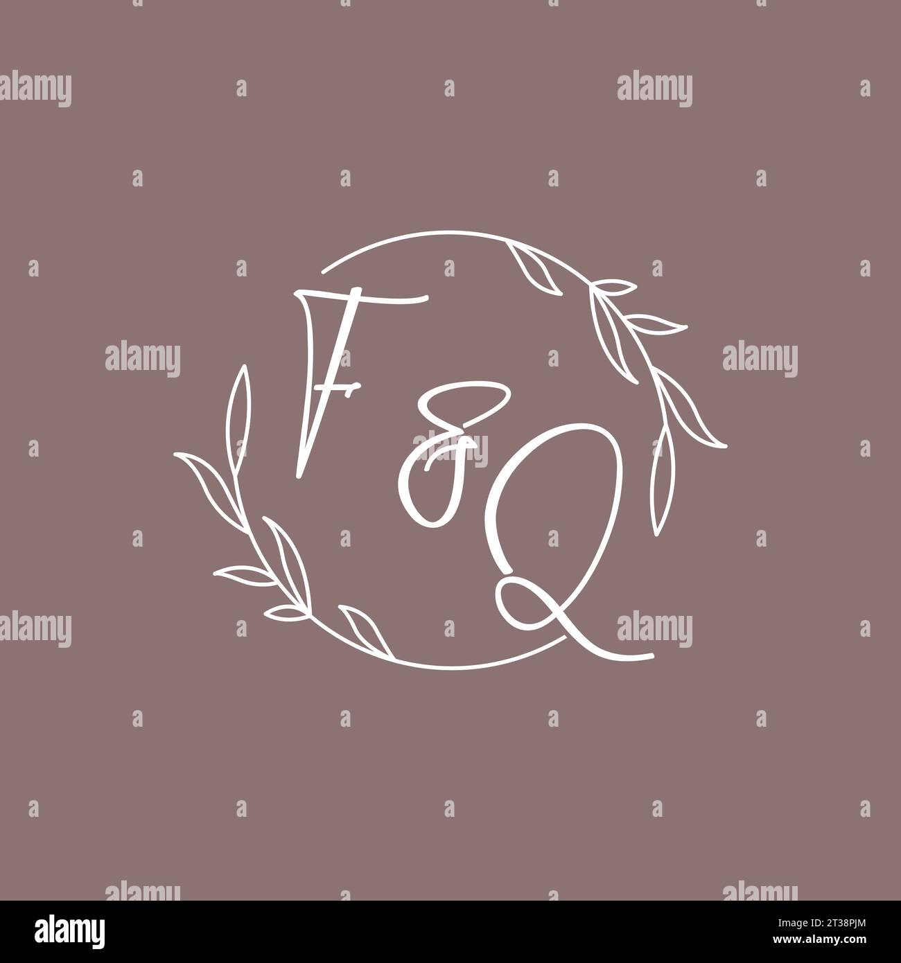 FQ wedding initials monogram logo ideas vector graphic Stock Vector