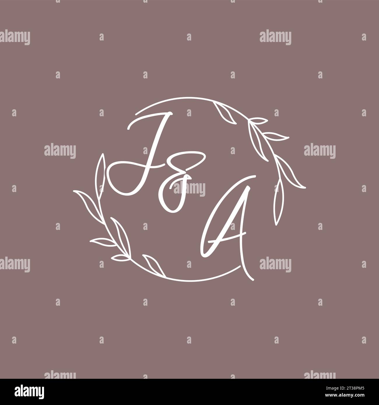 JA wedding initials monogram logo ideas vector graphic Stock Vector