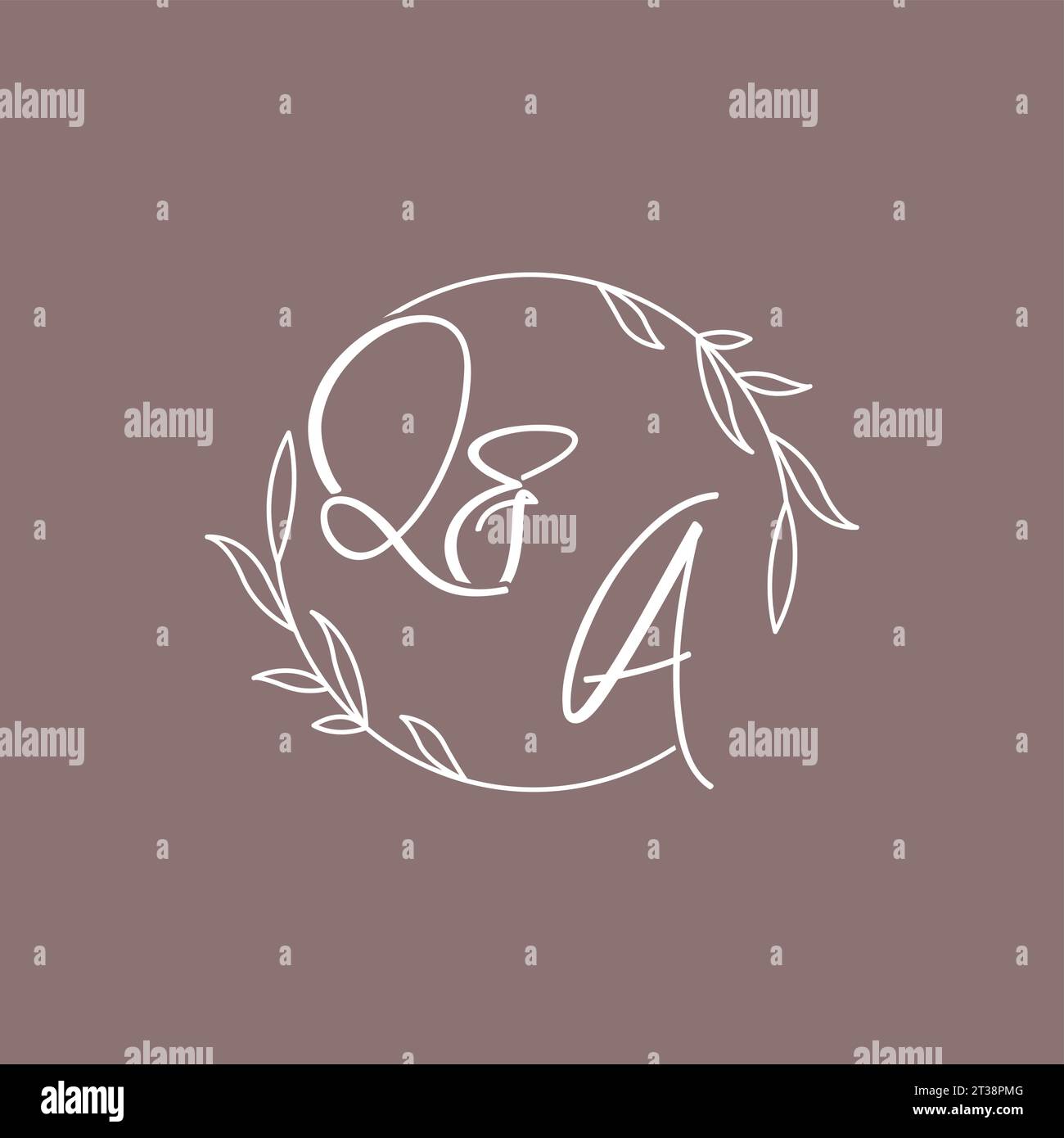 QA wedding initials monogram logo ideas vector graphic Stock Vector
