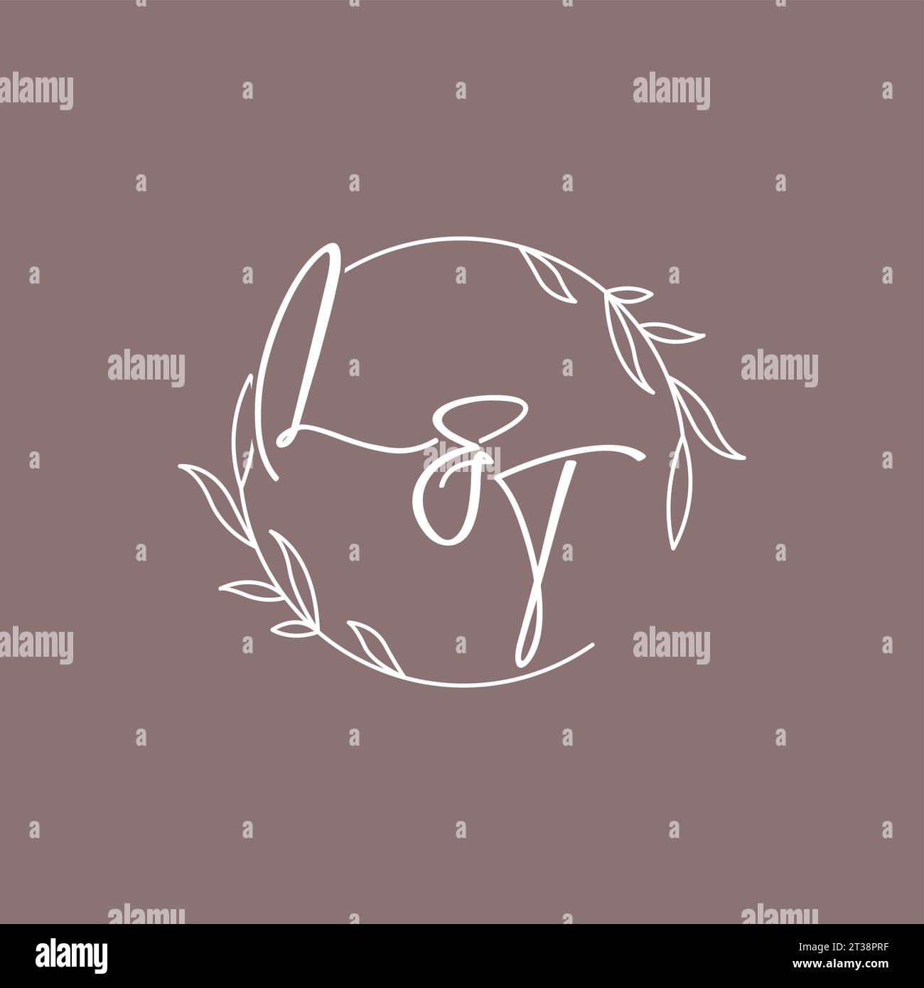 LT wedding initials monogram logo ideas vector graphic Stock Vector