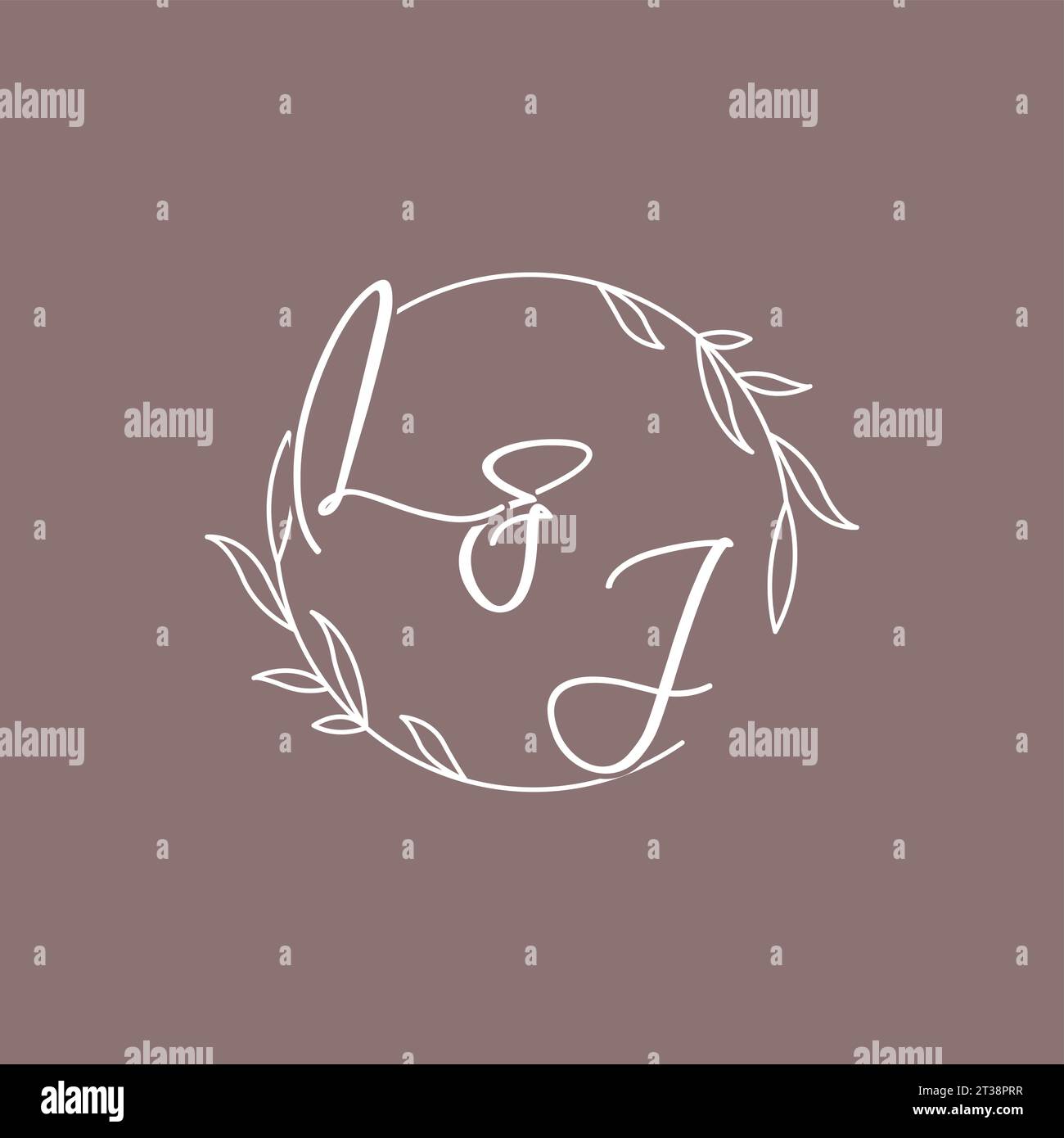 LJ wedding initials monogram logo ideas vector graphic Stock Vector