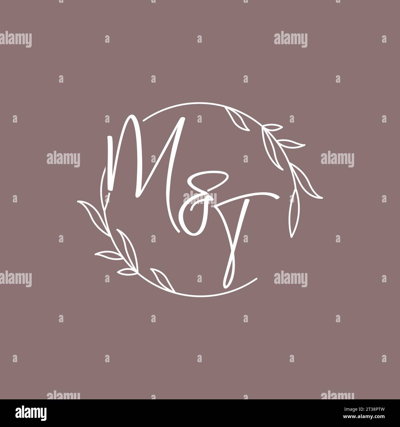 MT wedding initials monogram logo ideas vector graphic Stock Vector