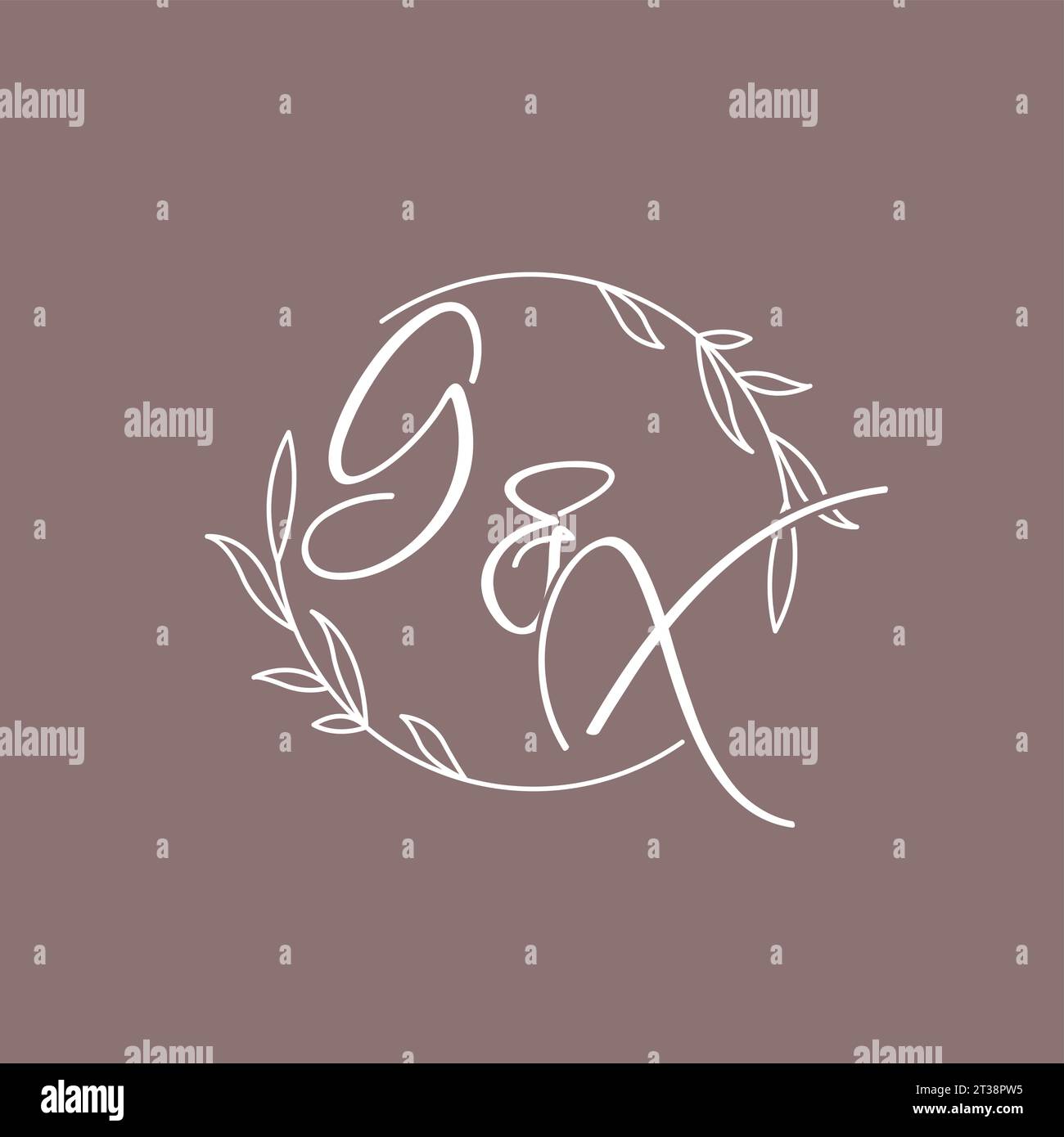 GX wedding initials monogram logo ideas vector graphic Stock Vector