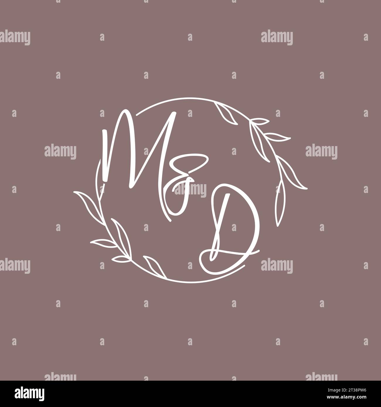 MD wedding initials monogram logo ideas vector graphic Stock Vector