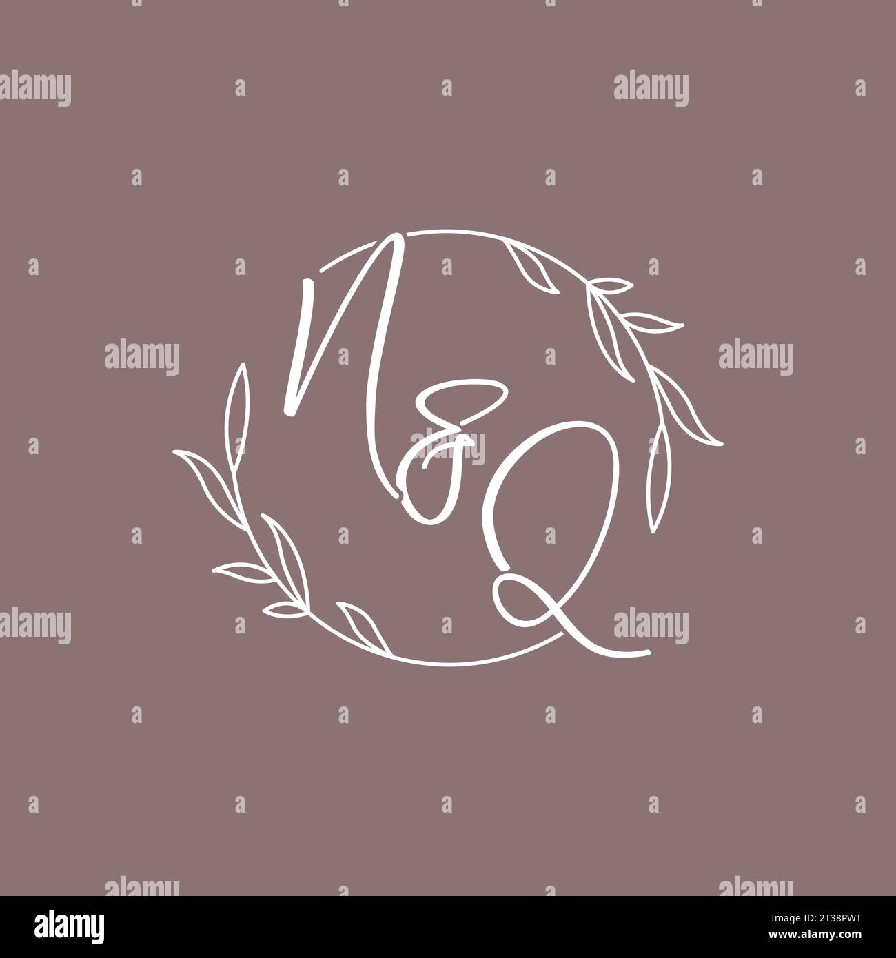 NQ wedding initials monogram logo ideas vector graphic Stock Vector