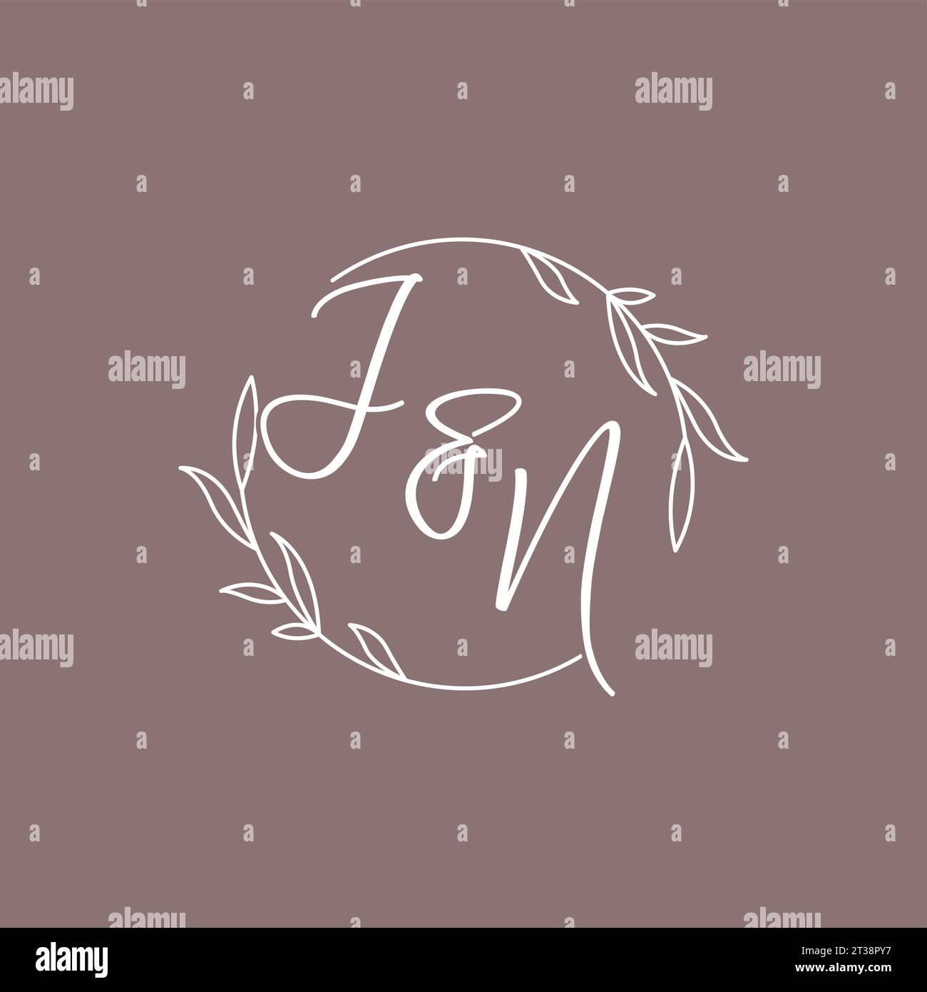 JN wedding initials monogram logo ideas vector graphic Stock Vector