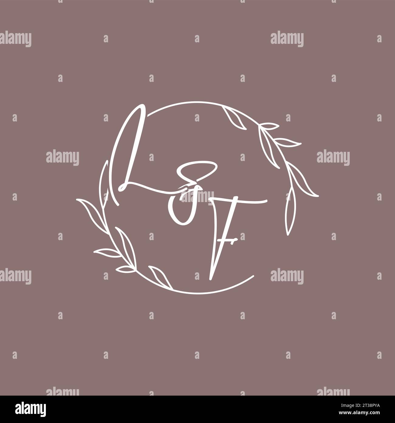 LF wedding initials monogram logo ideas vector graphic Stock Vector