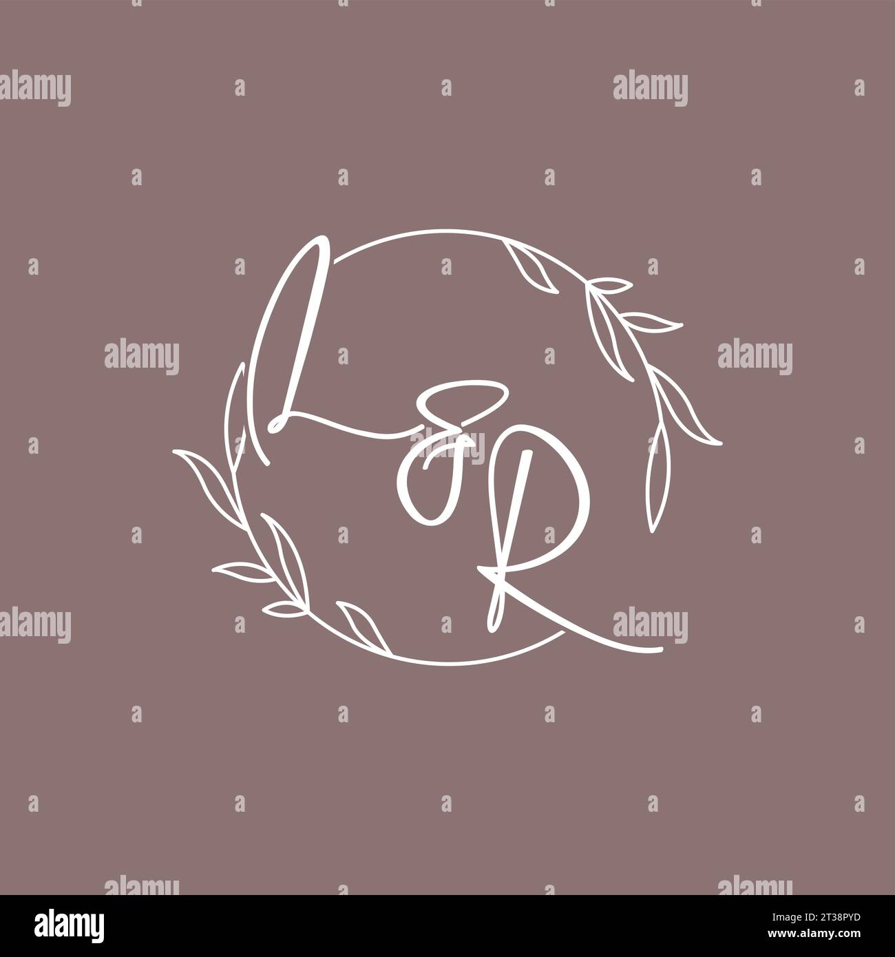 LR wedding initials monogram logo ideas vector graphic Stock Vector