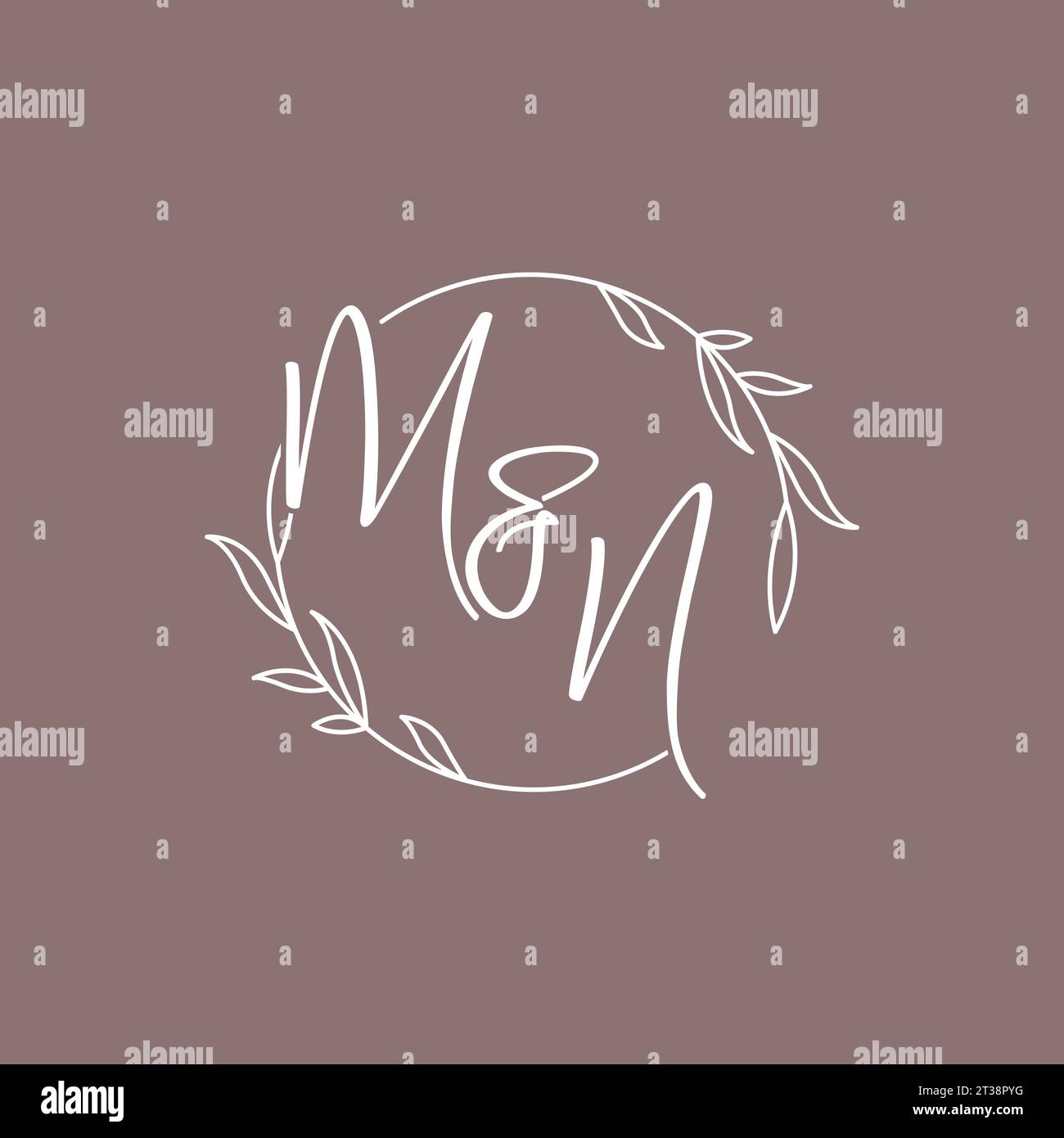 MN wedding initials monogram logo ideas vector graphic Stock Vector