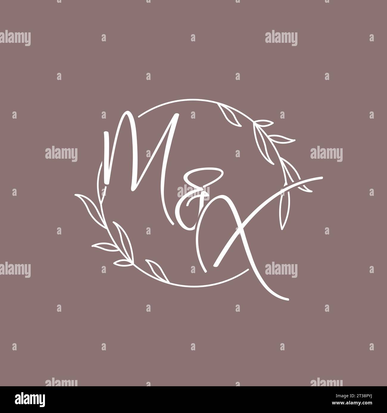 MX wedding initials monogram logo ideas vector graphic Stock Vector