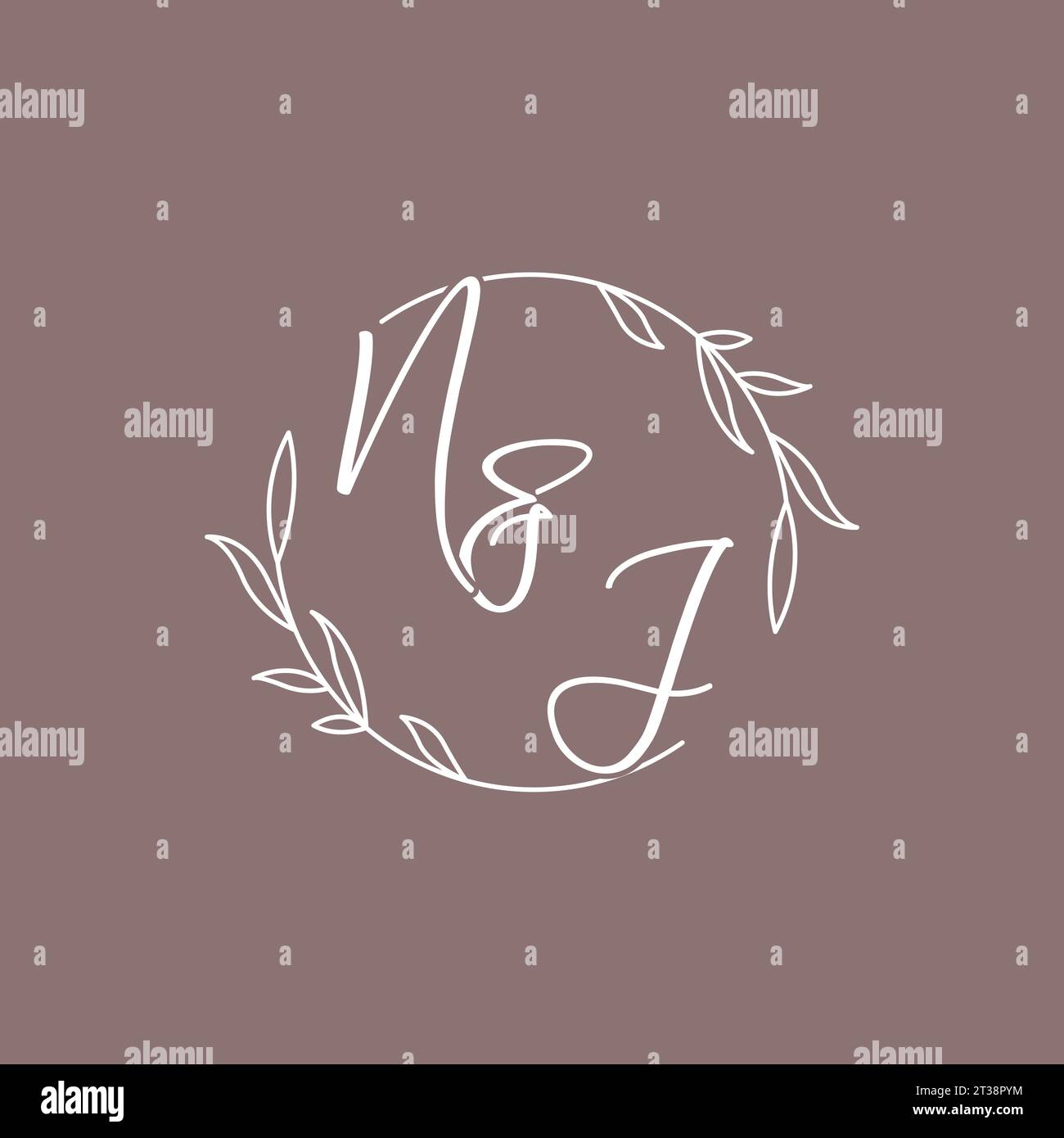 NJ wedding initials monogram logo ideas vector graphic Stock Vector