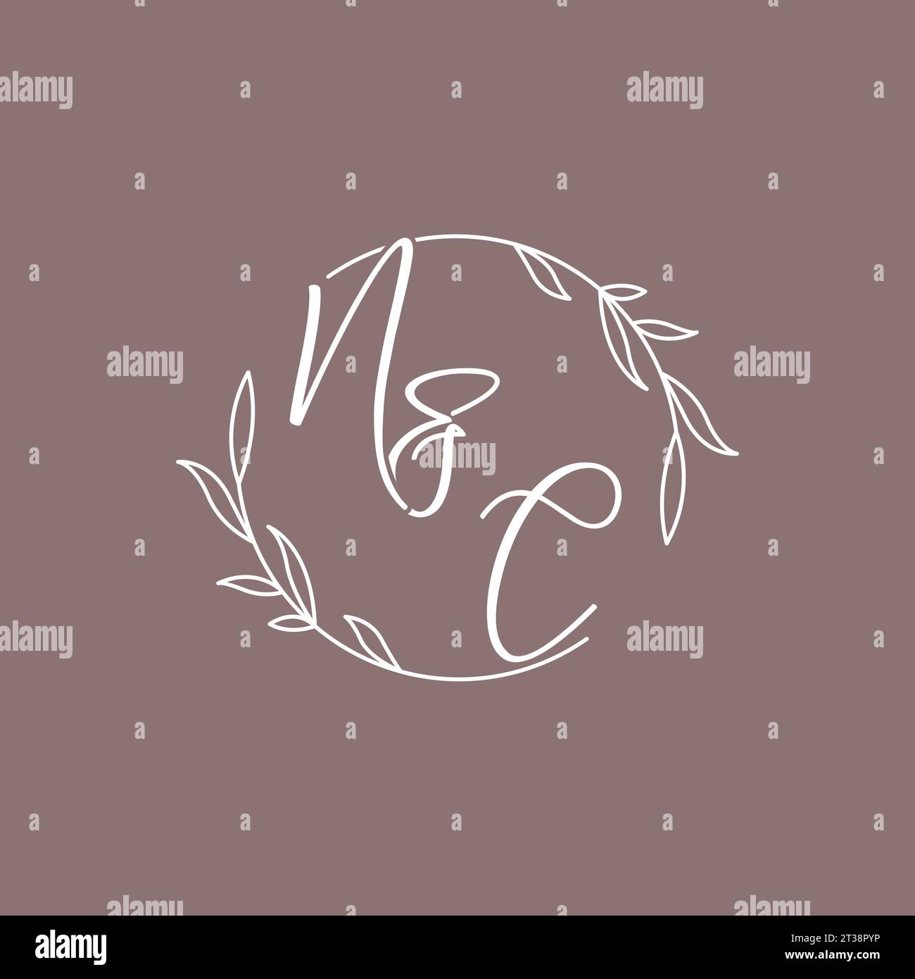 NC wedding initials monogram logo ideas vector graphic Stock Vector