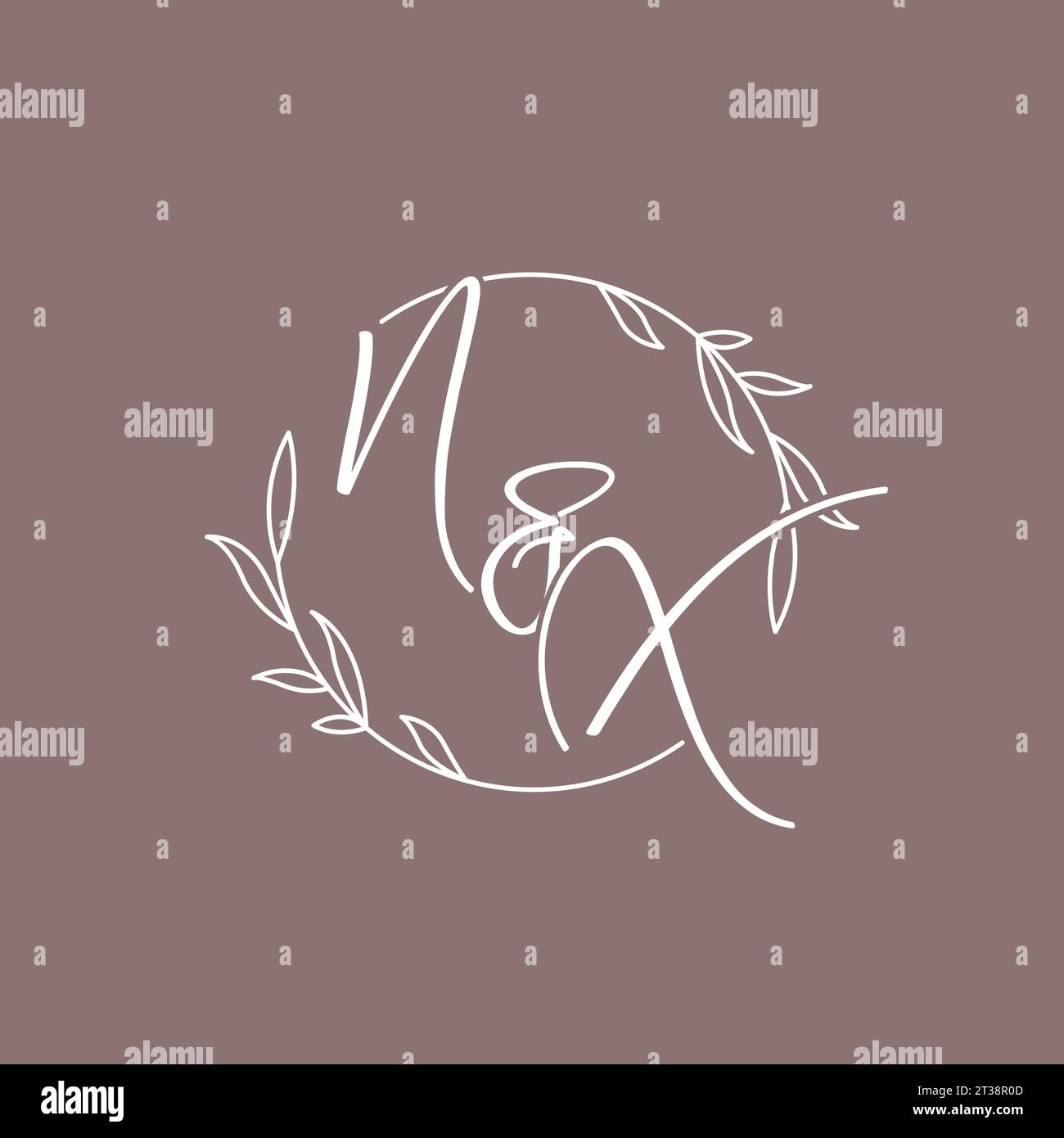 NX wedding initials monogram logo ideas vector graphic Stock Vector