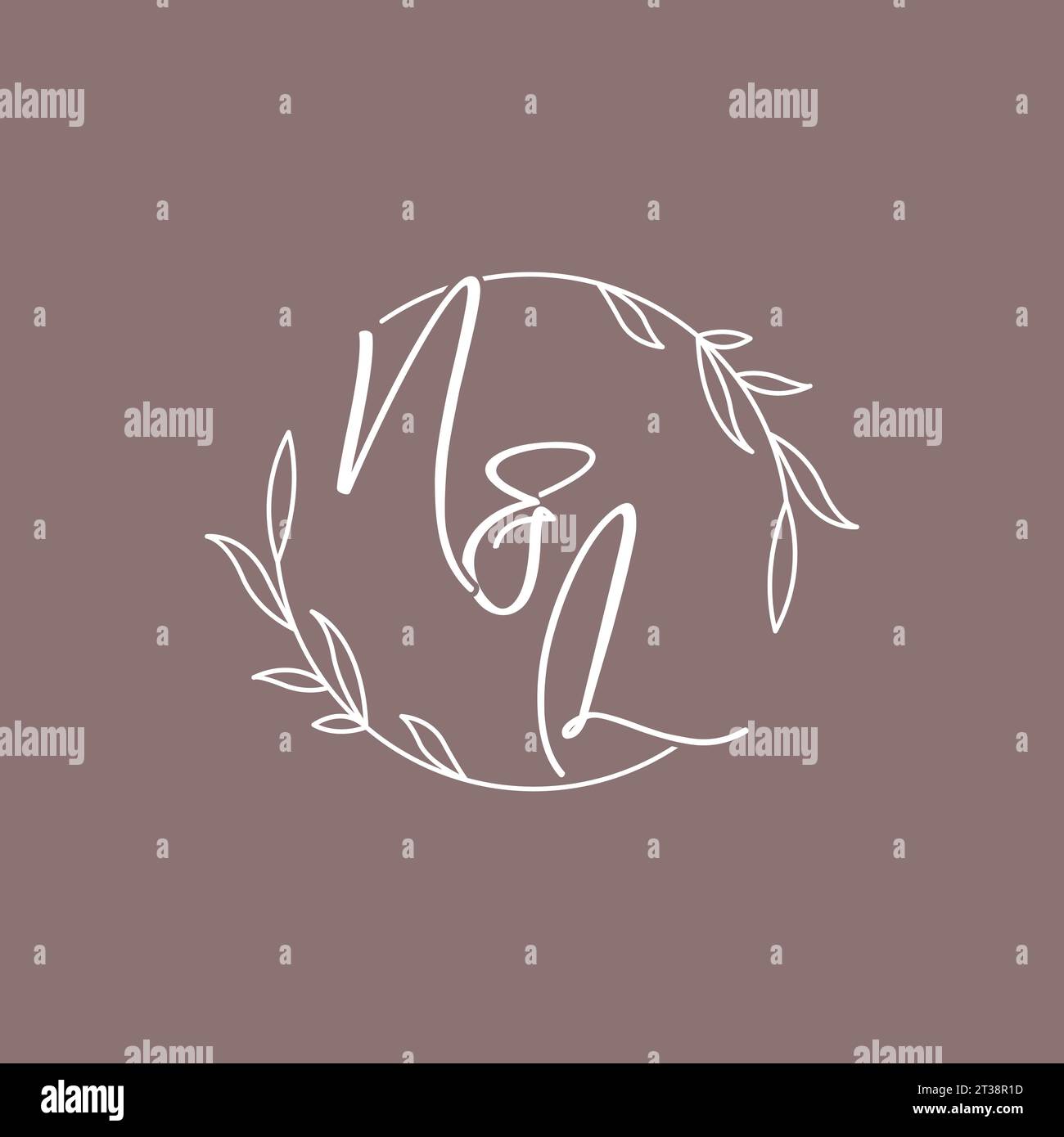NL wedding initials monogram logo ideas vector graphic Stock Vector
