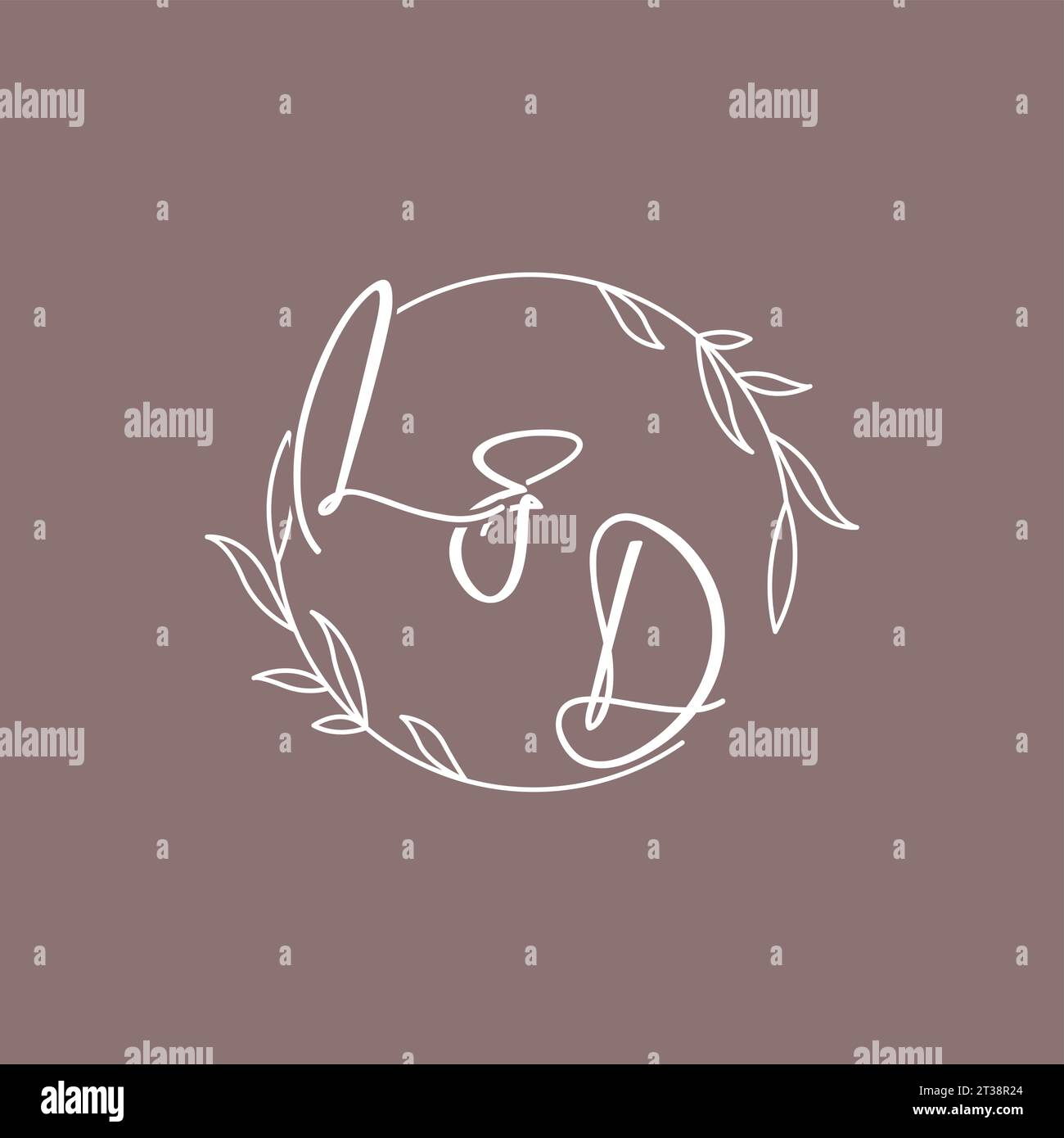 LD wedding initials monogram logo ideas vector graphic Stock Vector