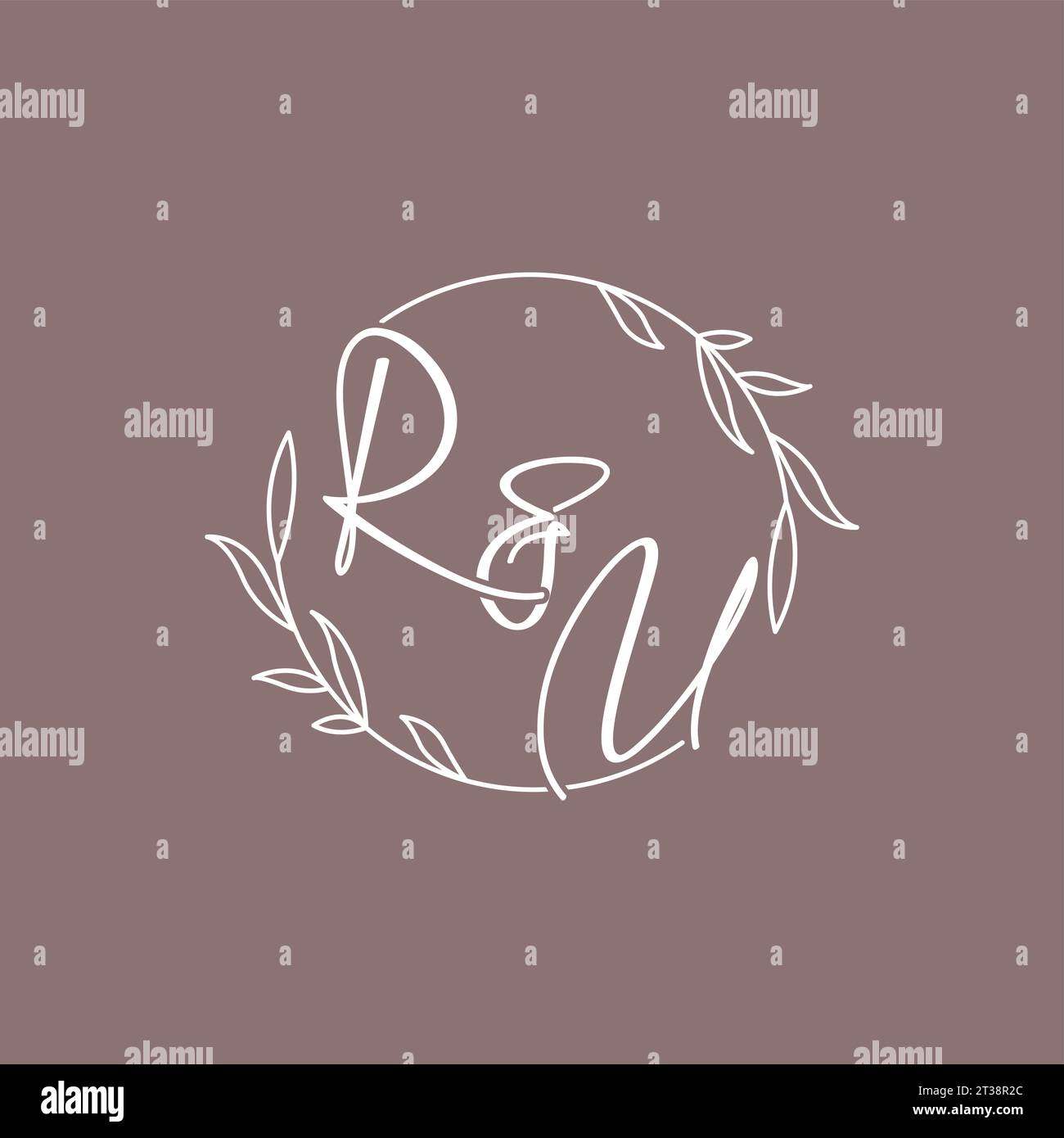 RU wedding initials monogram logo ideas vector graphic Stock Vector
