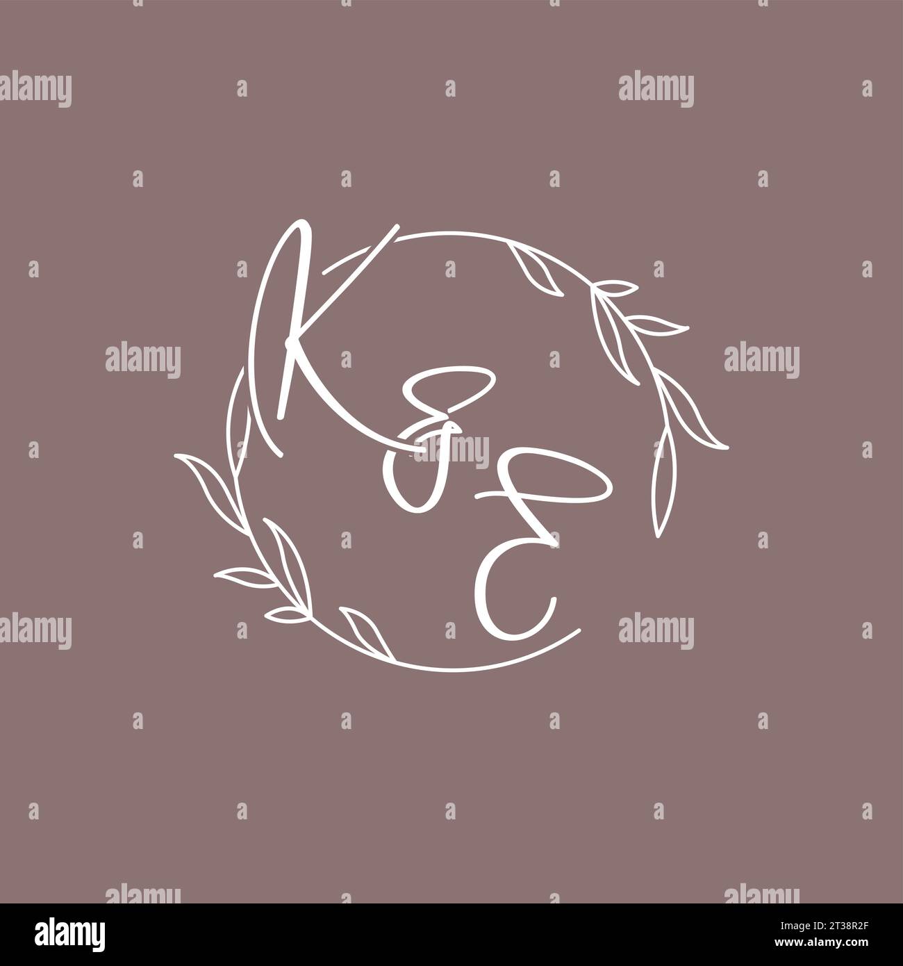 KE wedding initials monogram logo ideas vector graphic Stock Vector