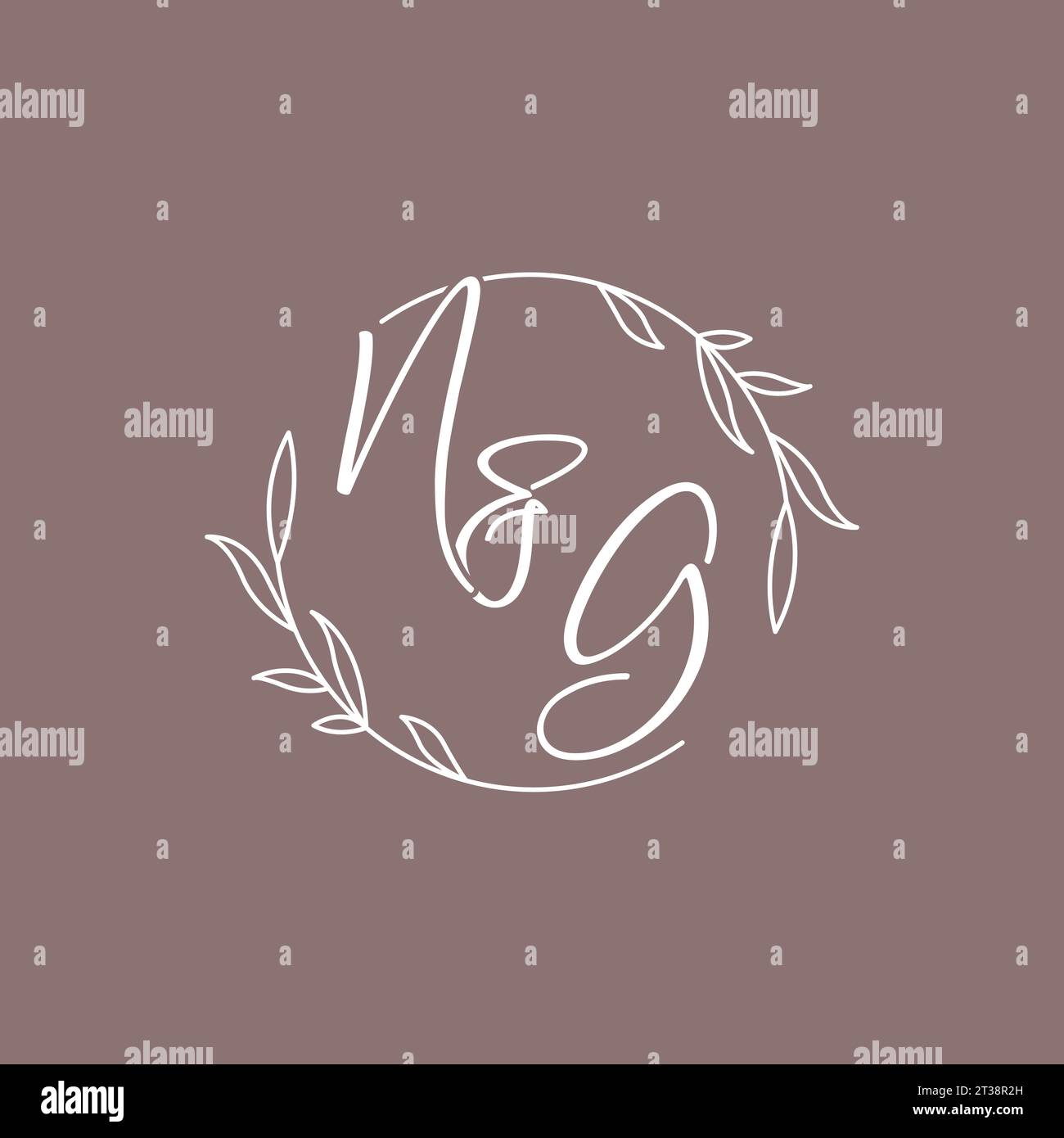 NG wedding initials monogram logo ideas vector graphic Stock Vector