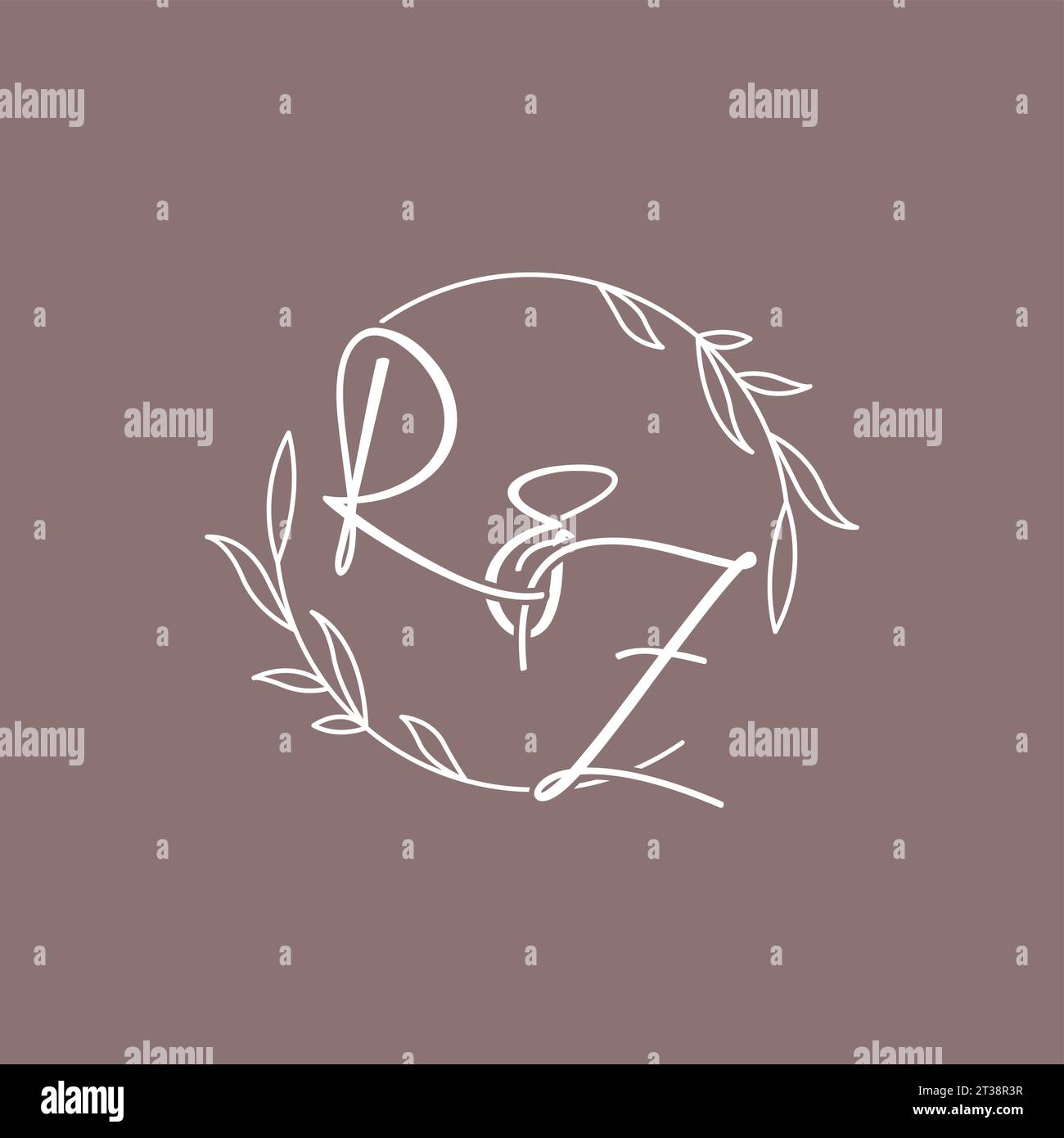 RZ wedding initials monogram logo ideas vector graphic Stock Vector