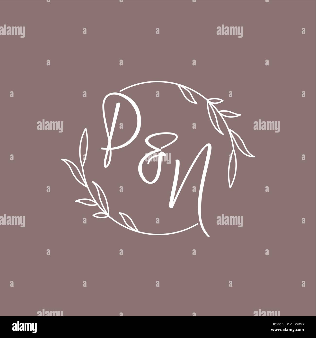 PN wedding initials monogram logo ideas vector graphic Stock Vector