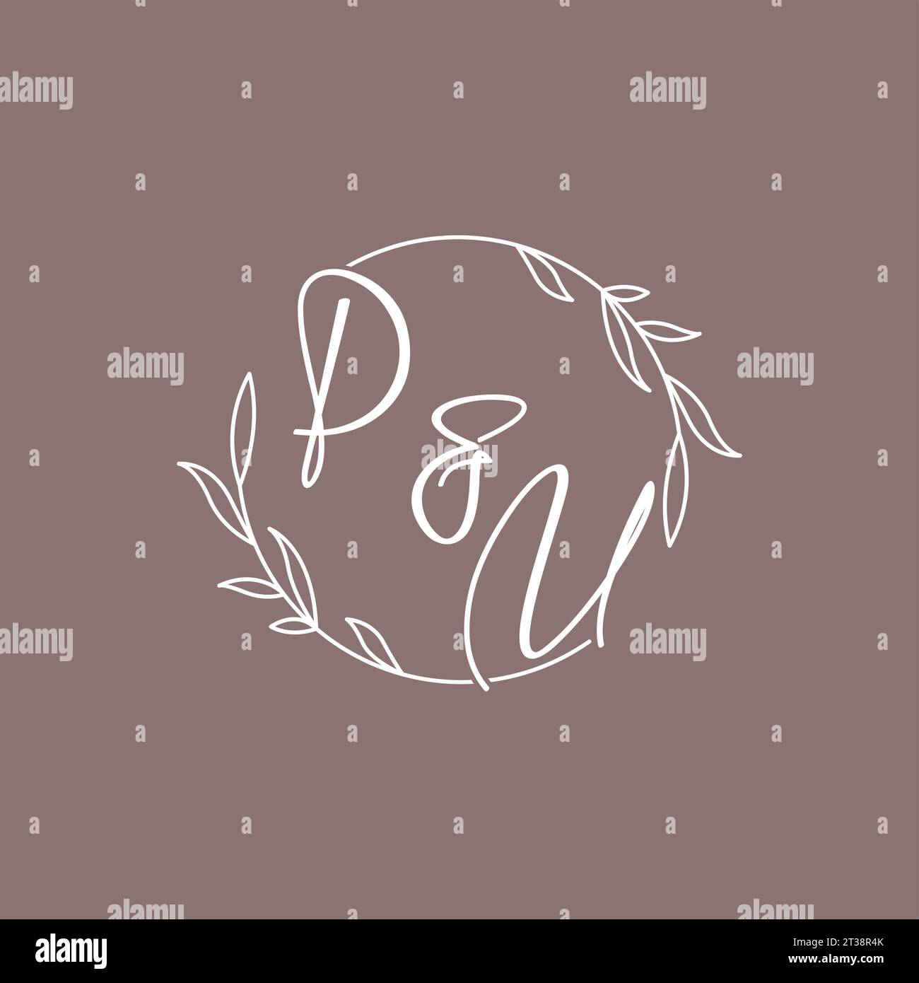 PU wedding initials monogram logo ideas vector graphic Stock Vector