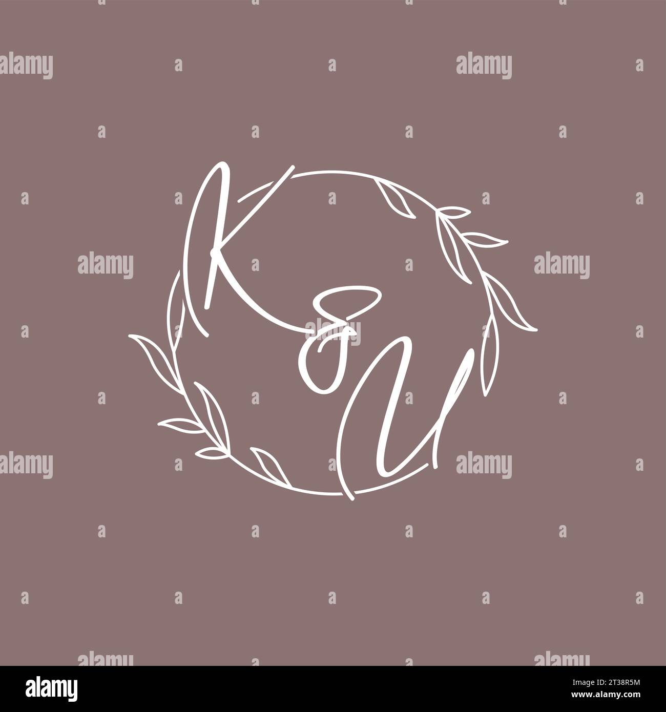 KU wedding initials monogram logo ideas vector graphic Stock Vector