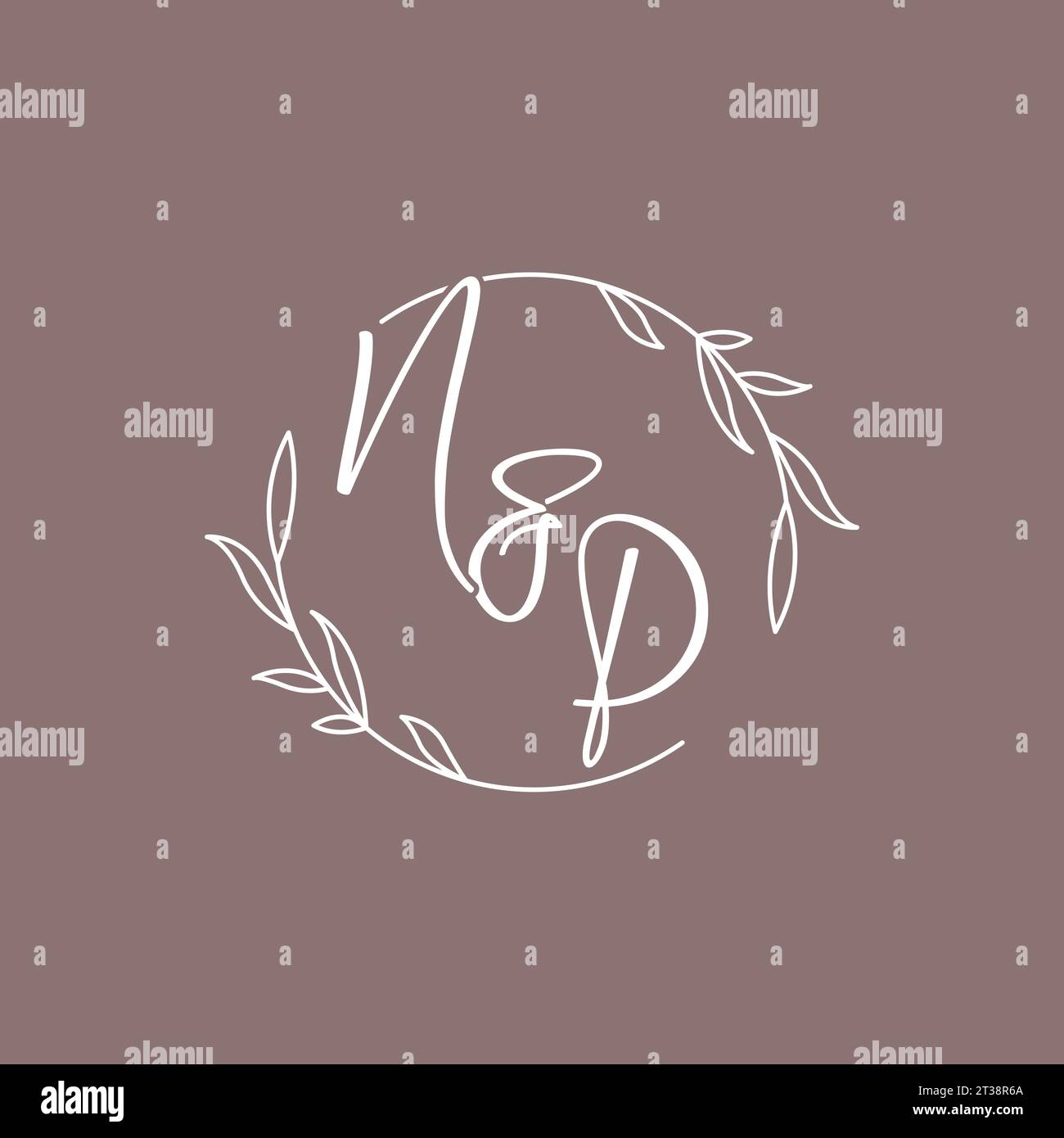 NP wedding initials monogram logo ideas vector graphic Stock Vector