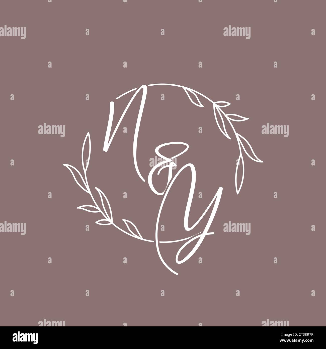 NY wedding initials monogram logo ideas vector graphic Stock Vector