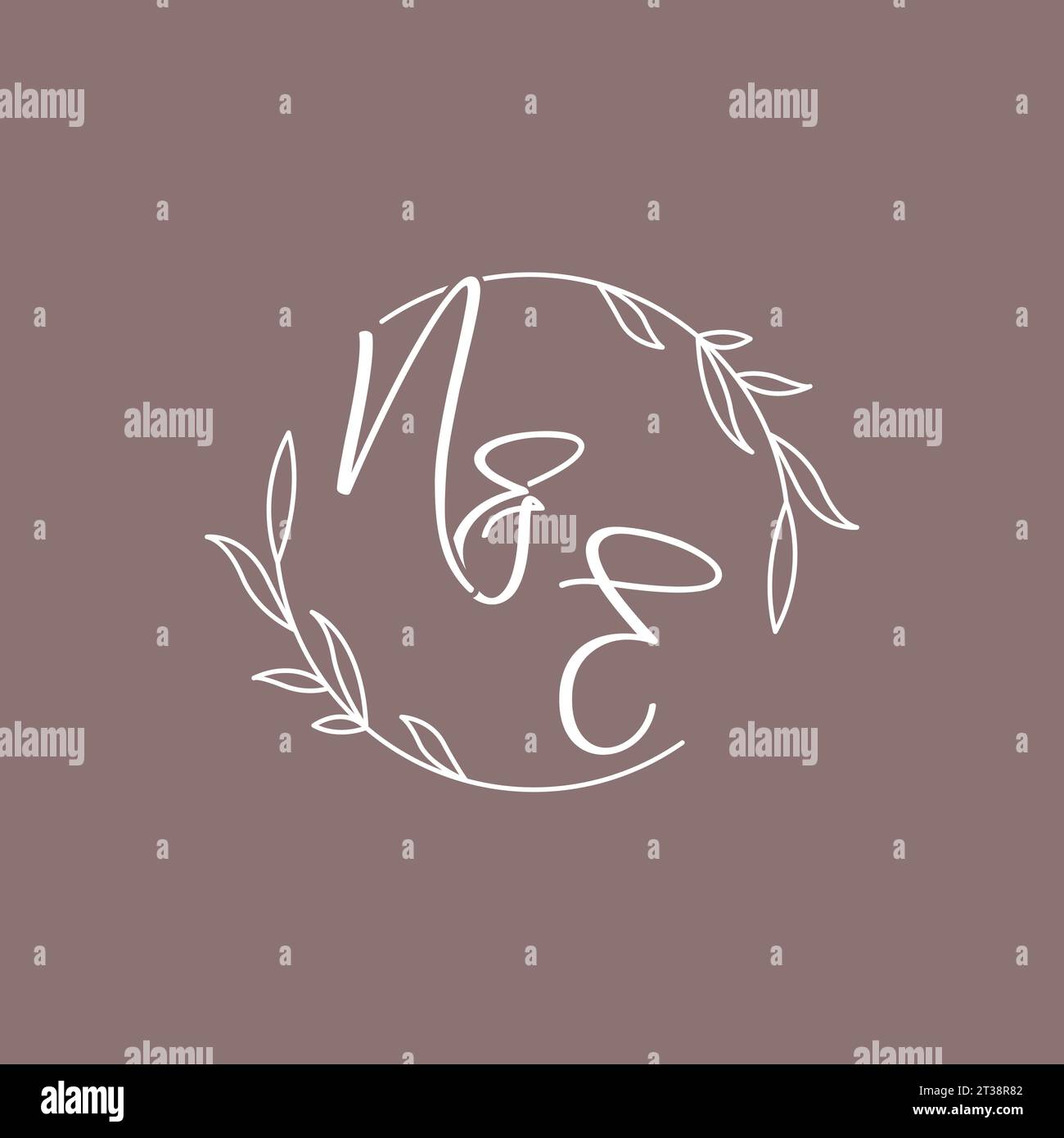NE wedding initials monogram logo ideas vector graphic Stock Vector