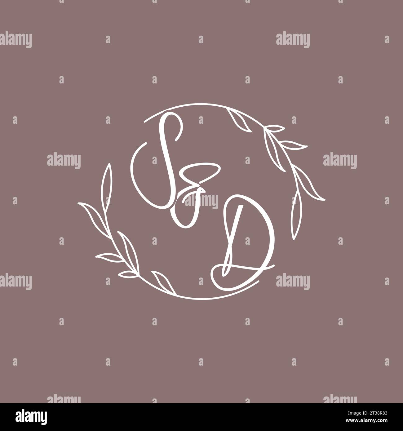 SD wedding initials monogram logo ideas vector graphic Stock Vector