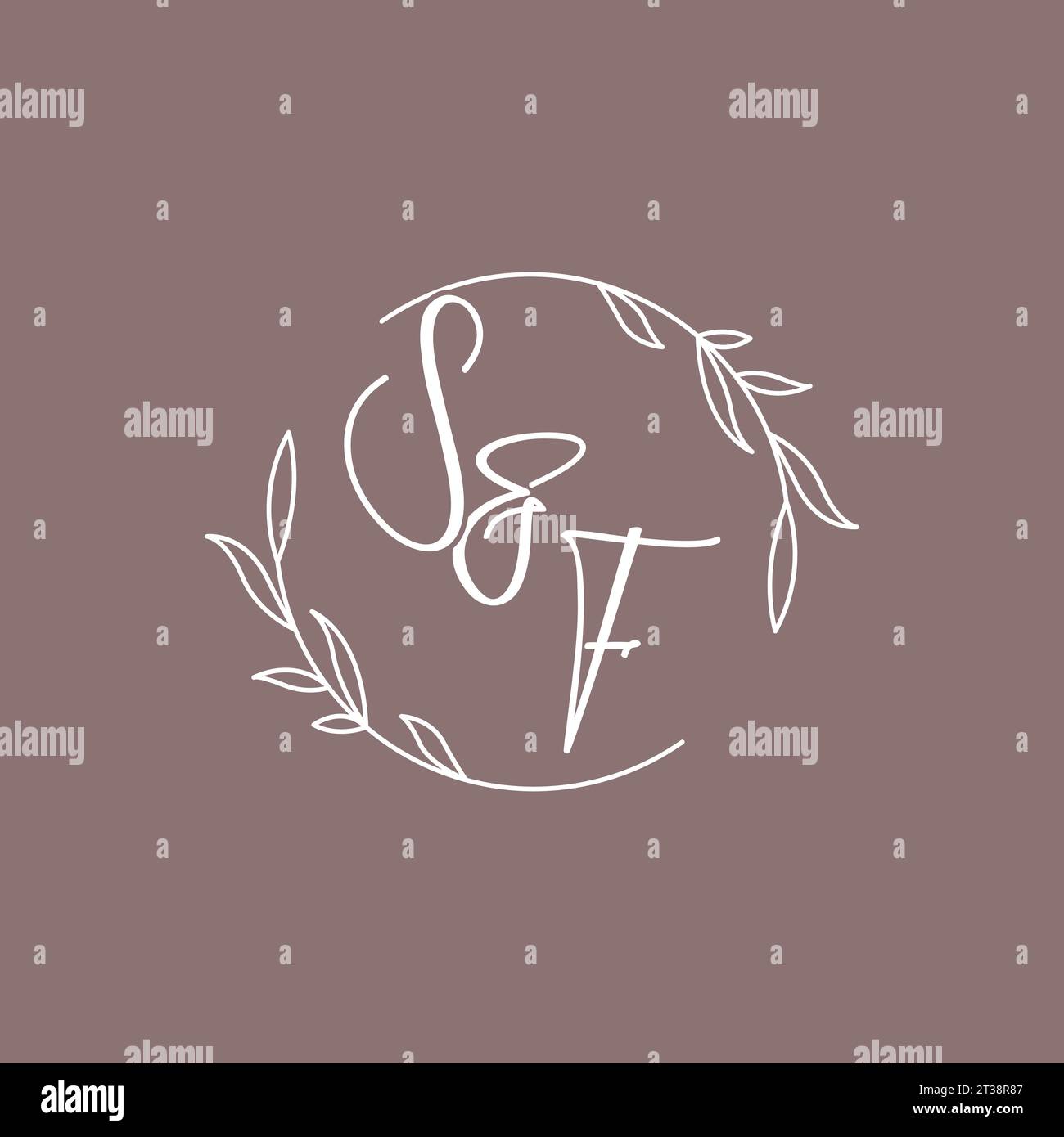 SF wedding initials monogram logo ideas vector graphic Stock Vector