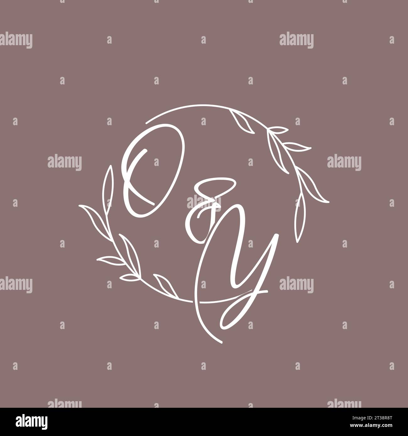 OY wedding initials monogram logo ideas vector graphic Stock Vector