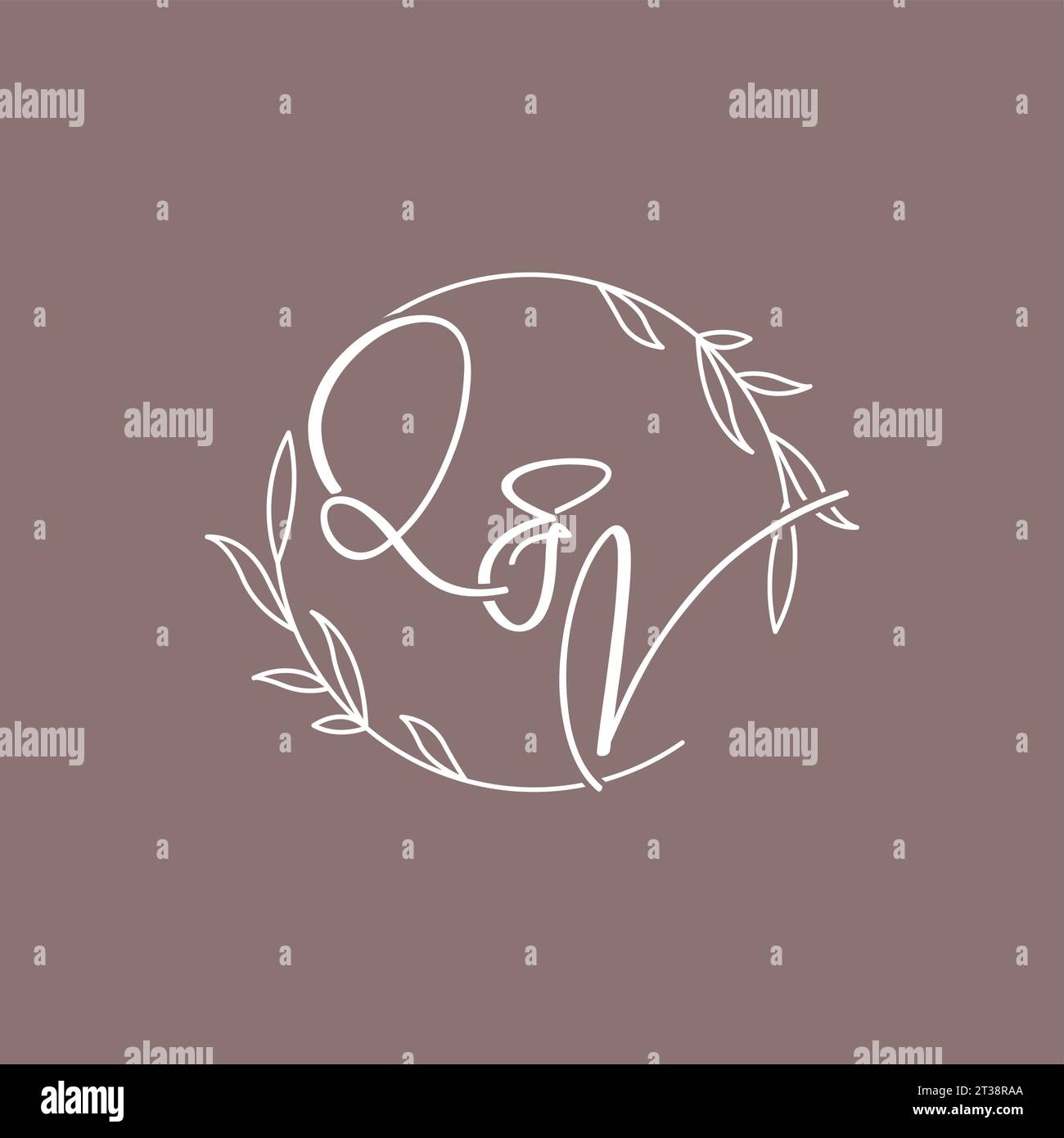 QV wedding initials monogram logo ideas vector graphic Stock Vector