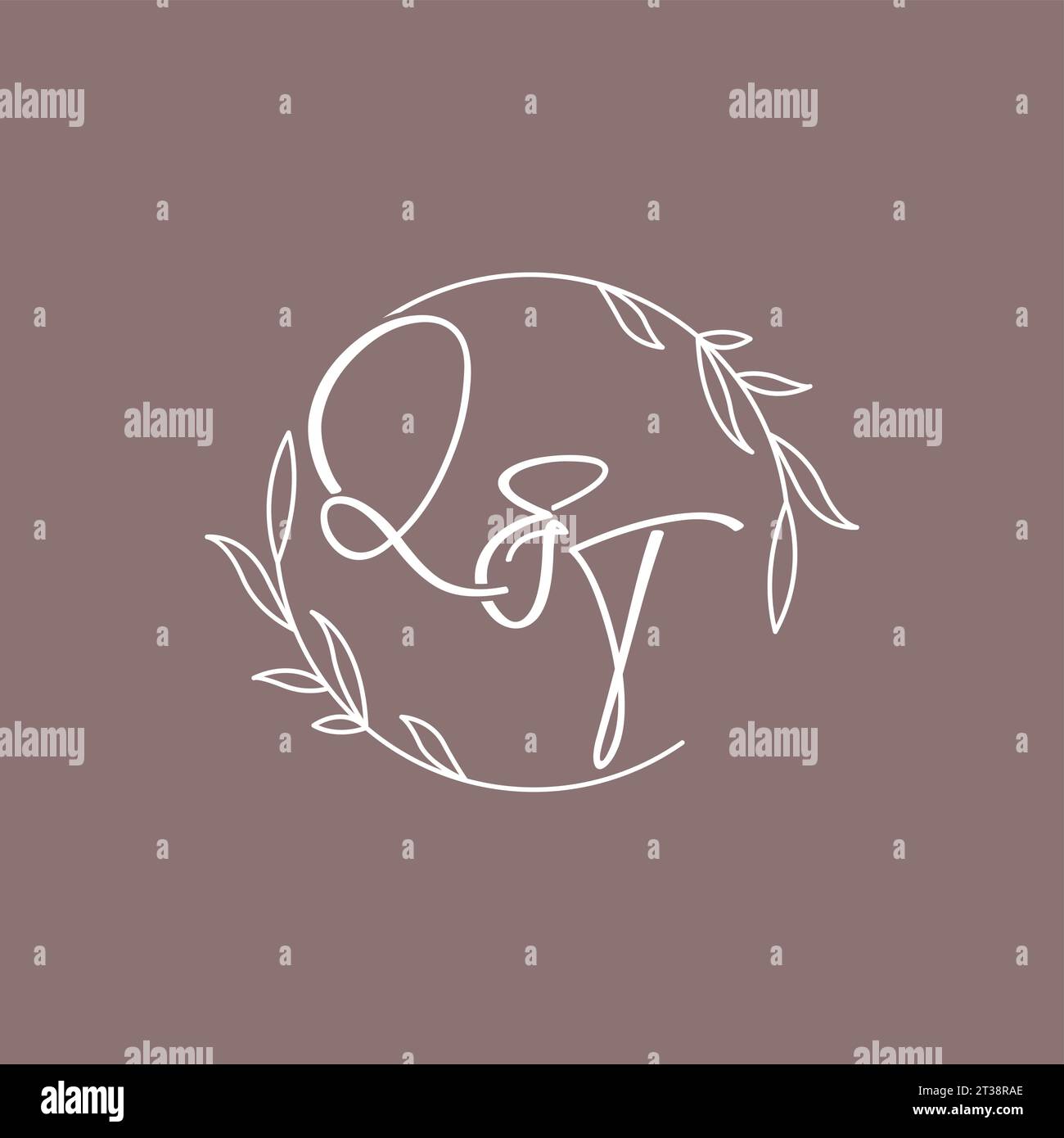 QT wedding initials monogram logo ideas vector graphic Stock Vector