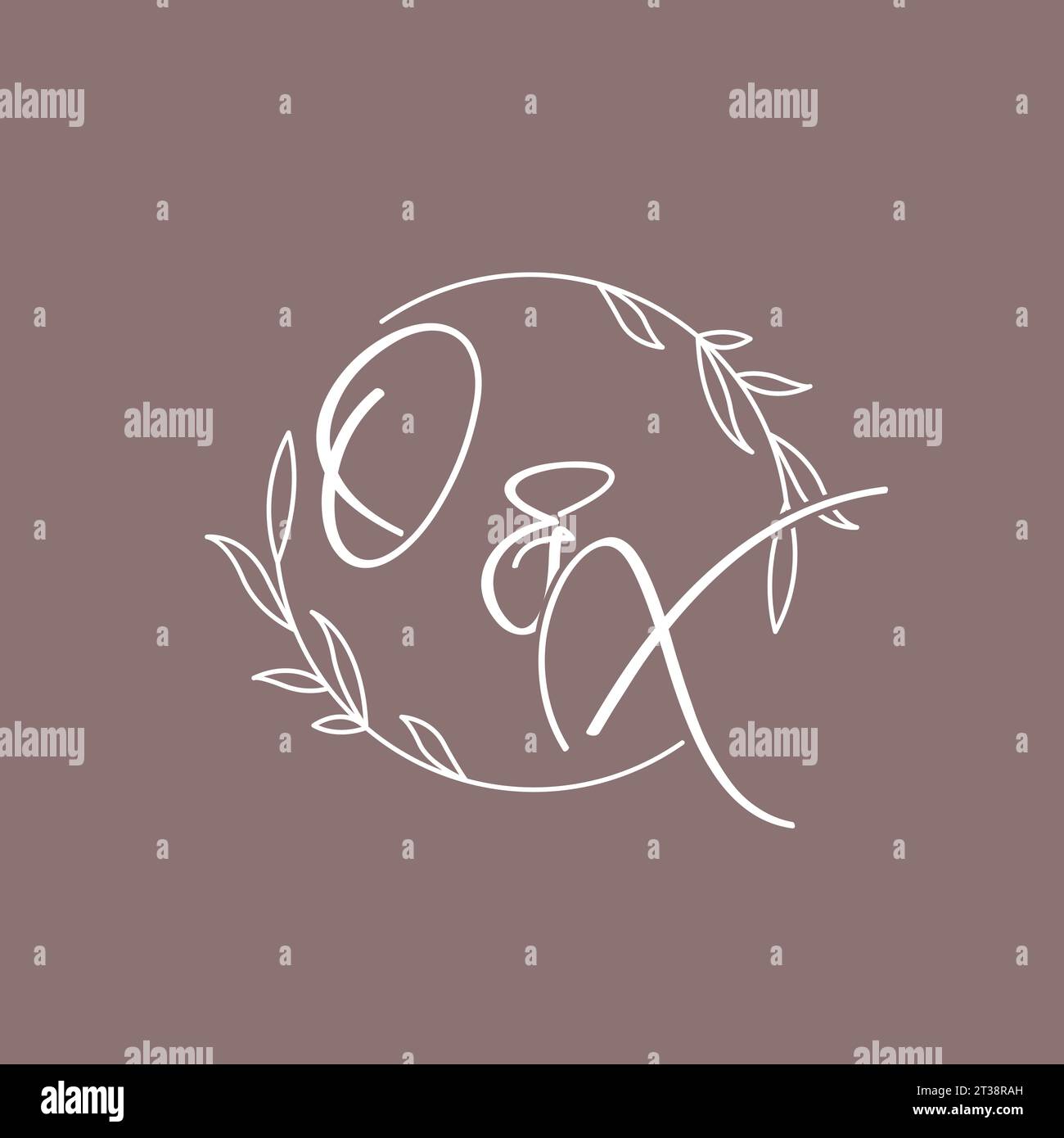 OX wedding initials monogram logo ideas vector graphic Stock Vector